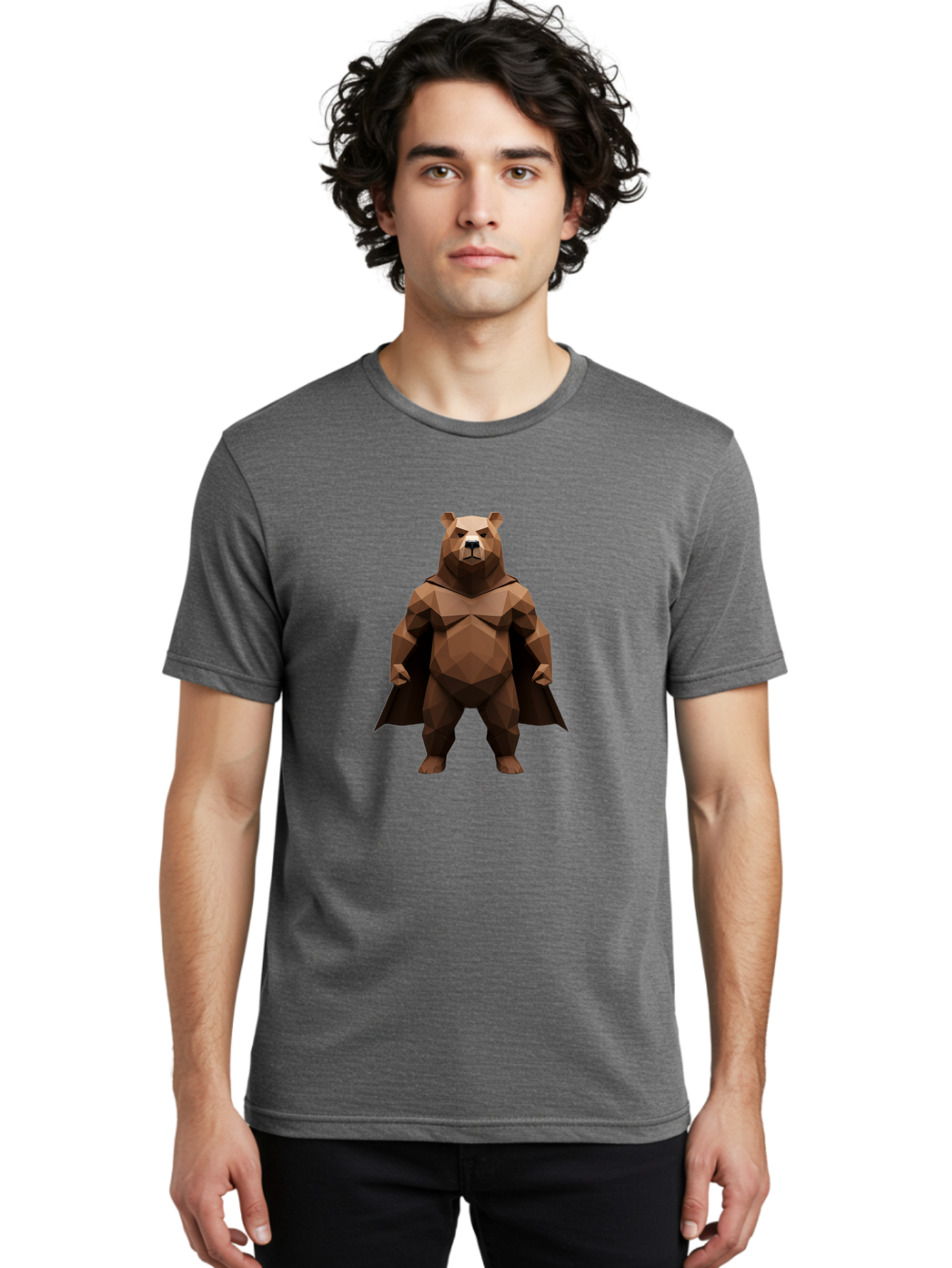 Low-Poly-Bear-Superhero Men'S Graphic Tee, 100% Cotton, Comfortable Casual Summer Wear, Machine Washable, Vintage Camera, Old Camera, Antique Camera, Black Camera, Classic Photography, Photography Equipment, Nostalgic Device, Film Camera, Baf191