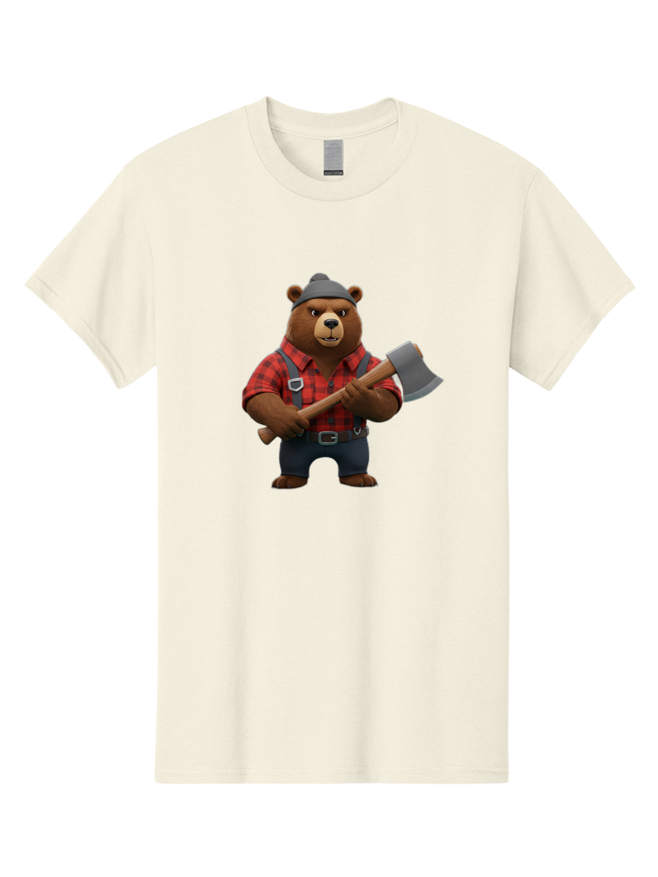 Lumberjack-Bear Men'S Graphic Tee, 100% Cotton, Comfortable Casual Summer Wear, Machine Washable, Vintage Camera, Old Camera, Antique Camera, Black Camera, Classic Photography, Photography Equipment, Nostalgic Device, Film Camera, Camera Art Baf198