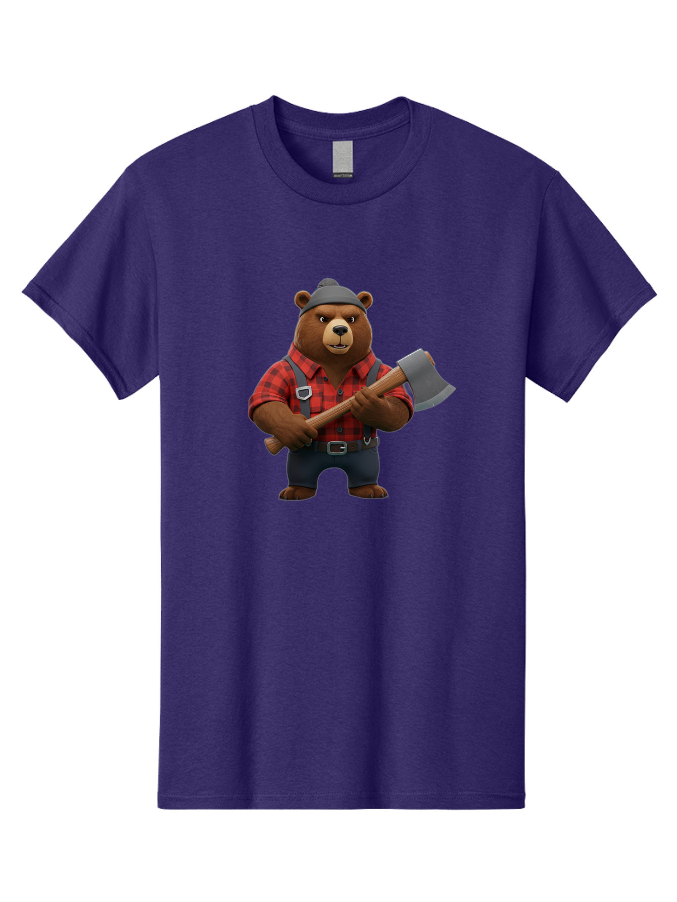 Lumberjack-Bear Men'S Graphic Tee, 100% Cotton, Comfortable Casual Summer Wear, Machine Washable, Vintage Camera, Old Camera, Antique Camera, Black Camera, Classic Photography, Photography Equipment, Nostalgic Device, Film Camera, Camera Art Baf198