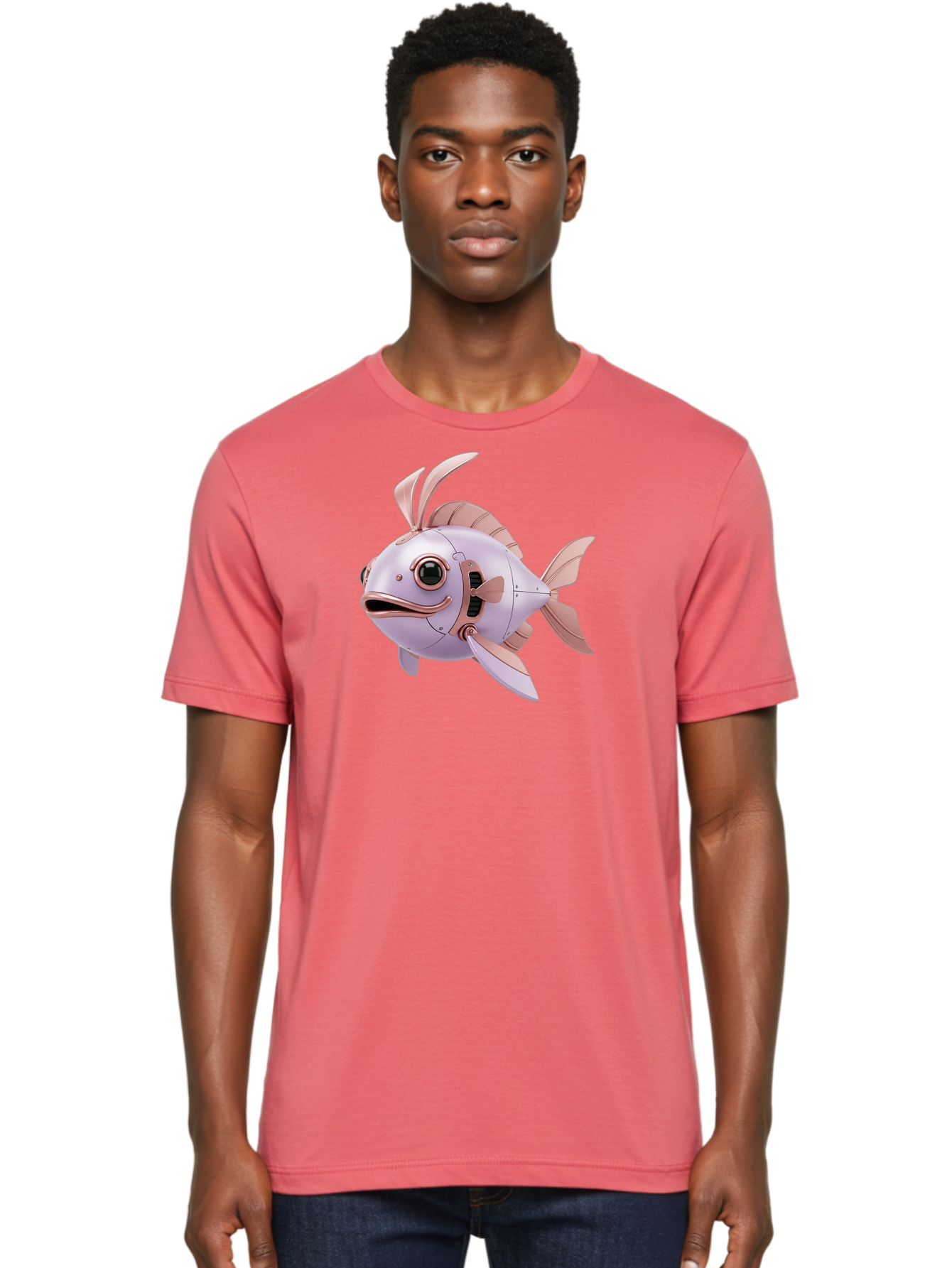 Mechanical-Fish Men'S Graphic Tee, 100% Cotton, Comfortable Casual Summer Wear, Machine Washable, Vintage Camera, Old Camera, Antique Camera, Black Camera, Classic Photography, Photography Equipment, Nostalgic Device, Film Camera, Camera Art Baf205
