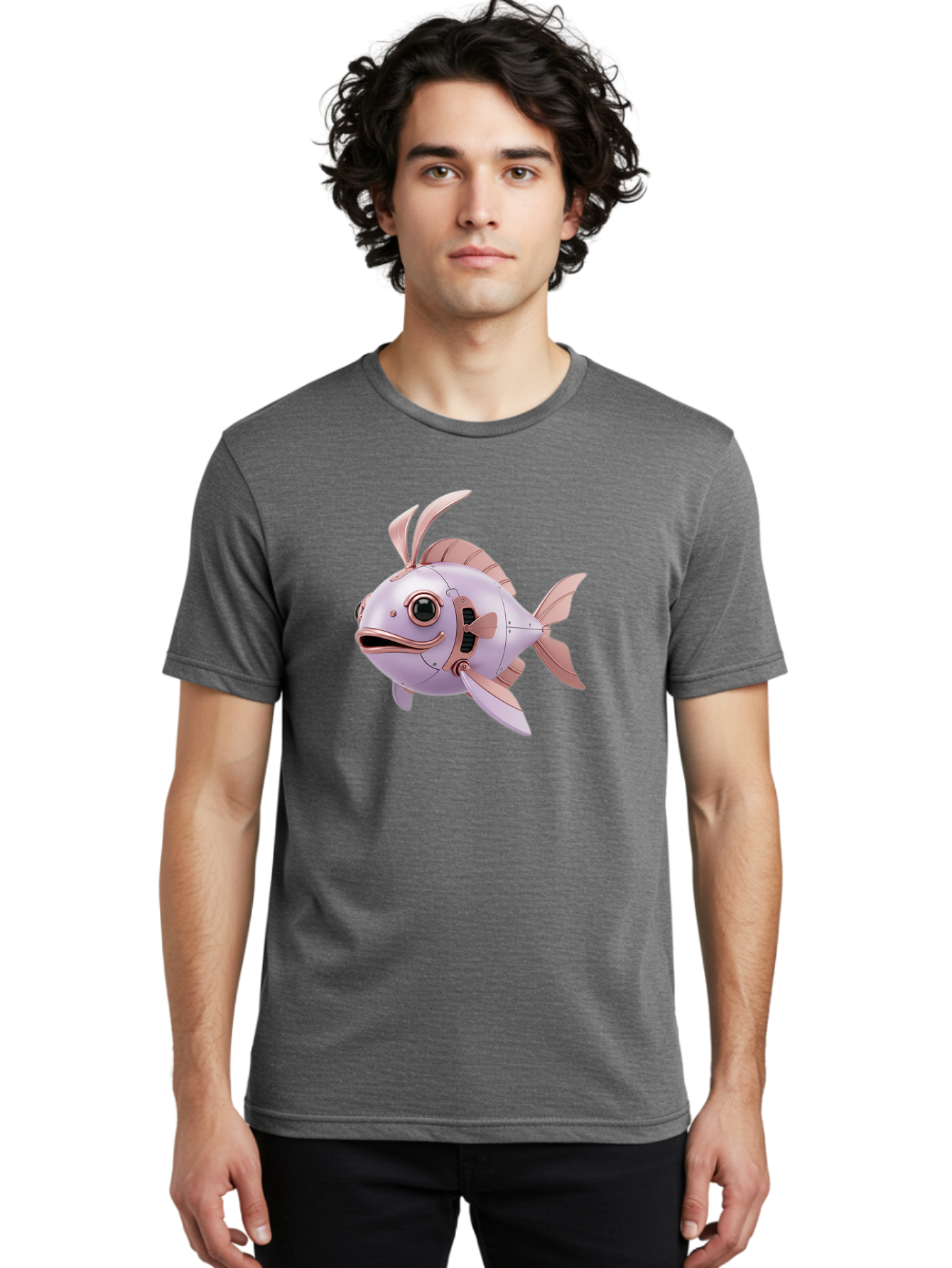 Mechanical-Fish Men'S Graphic Tee, 100% Cotton, Comfortable Casual Summer Wear, Machine Washable, Vintage Camera, Old Camera, Antique Camera, Black Camera, Classic Photography, Photography Equipment, Nostalgic Device, Film Camera, Camera Art Baf205
