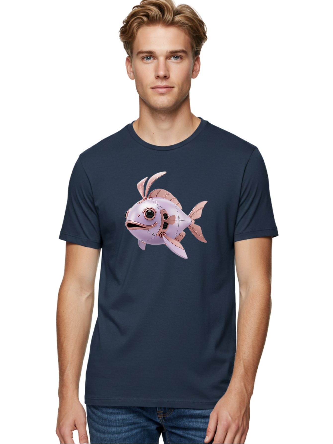 Mechanical-Fish Men'S Graphic Tee, 100% Cotton, Comfortable Casual Summer Wear, Machine Washable, Vintage Camera, Old Camera, Antique Camera, Black Camera, Classic Photography, Photography Equipment, Nostalgic Device, Film Camera, Camera Art Baf205