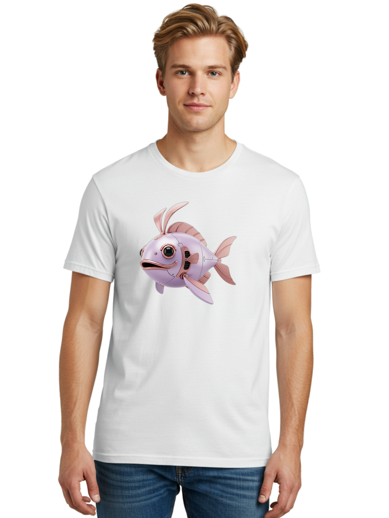 Mechanical-Fish Men'S Graphic Tee, 100% Cotton, Comfortable Casual Summer Wear, Machine Washable, Vintage Camera, Old Camera, Antique Camera, Black Camera, Classic Photography, Photography Equipment, Nostalgic Device, Film Camera, Camera Art Baf205