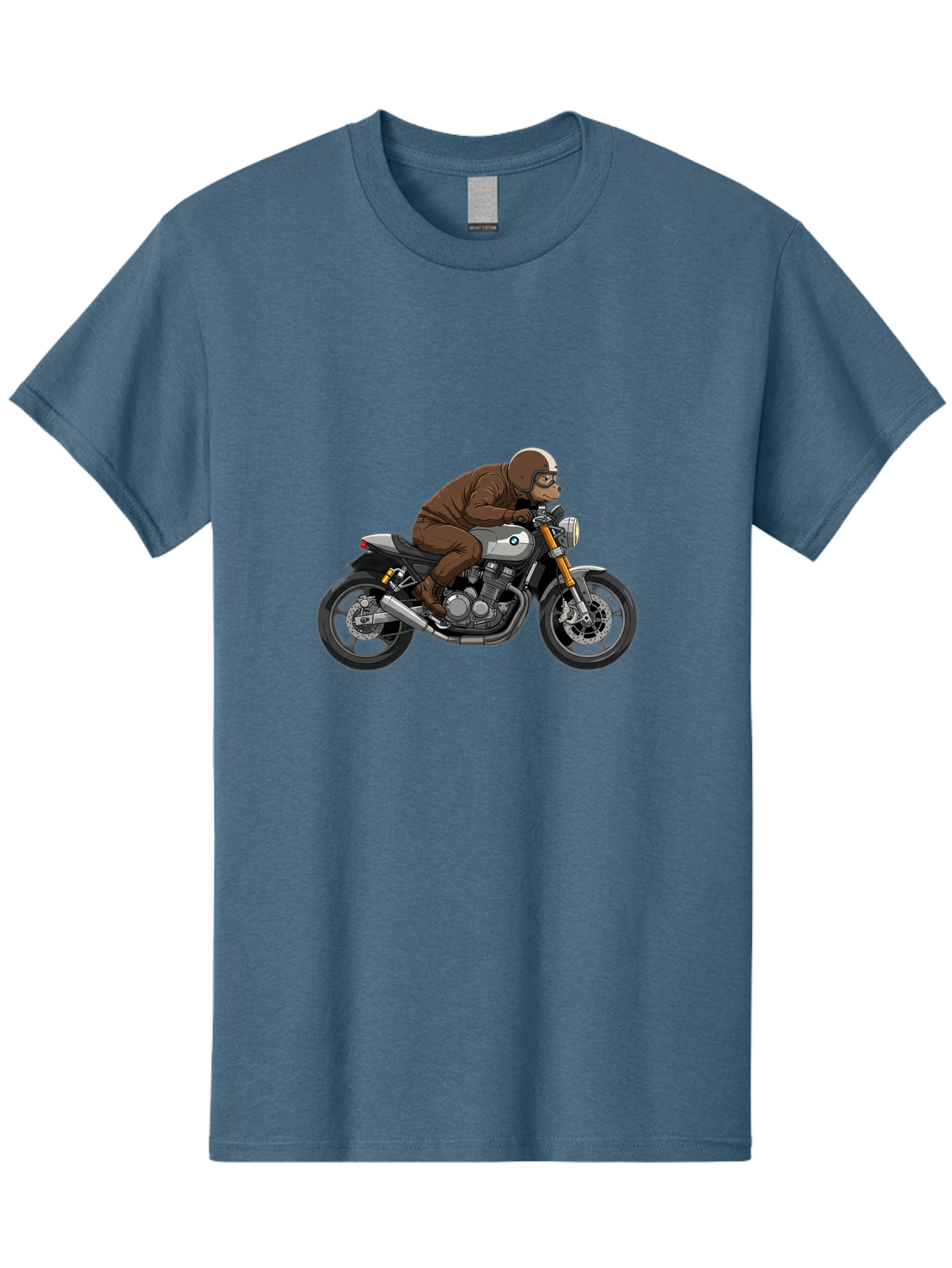 Monkey-On-Bmw-Motorcycle Men'S Graphic Tee, 100% Cotton, Comfortable Casual Summer Wear, Machine Washable, Vintage Camera, Old Camera, Antique Camera, Black Camera, Classic Photography, Photography Equipment, Nostalgic Device, Film Camera, Baf231