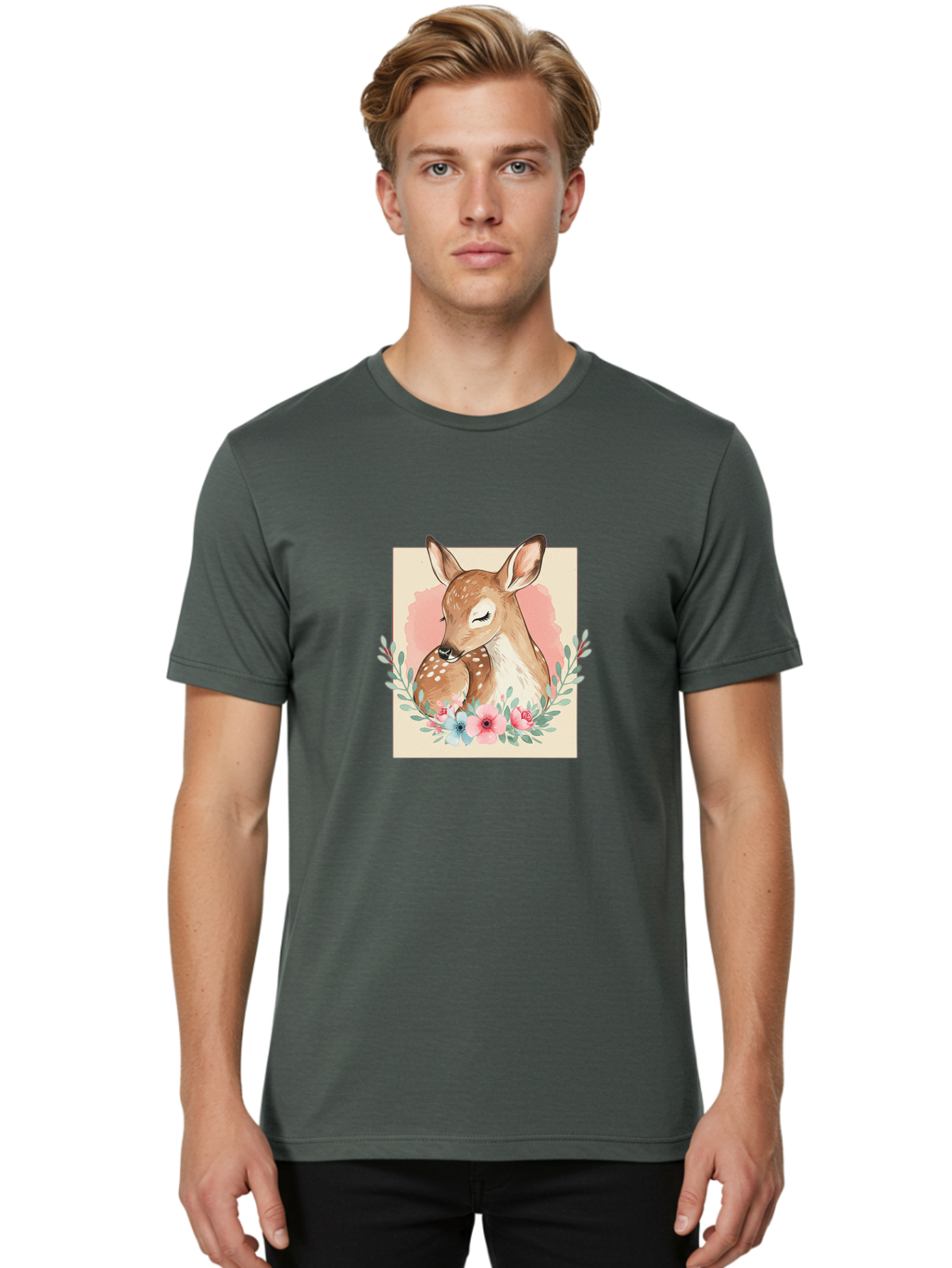 Mother-Deer-And-Fawn Men'S Graphic Tee, 100% Cotton, Comfortable Casual Summer Wear, Machine Washable, Vintage Camera, Old Camera, Antique Camera, Black Camera, Classic Photography, Photography Equipment, Nostalgic Device, Film Camera, Baf234
