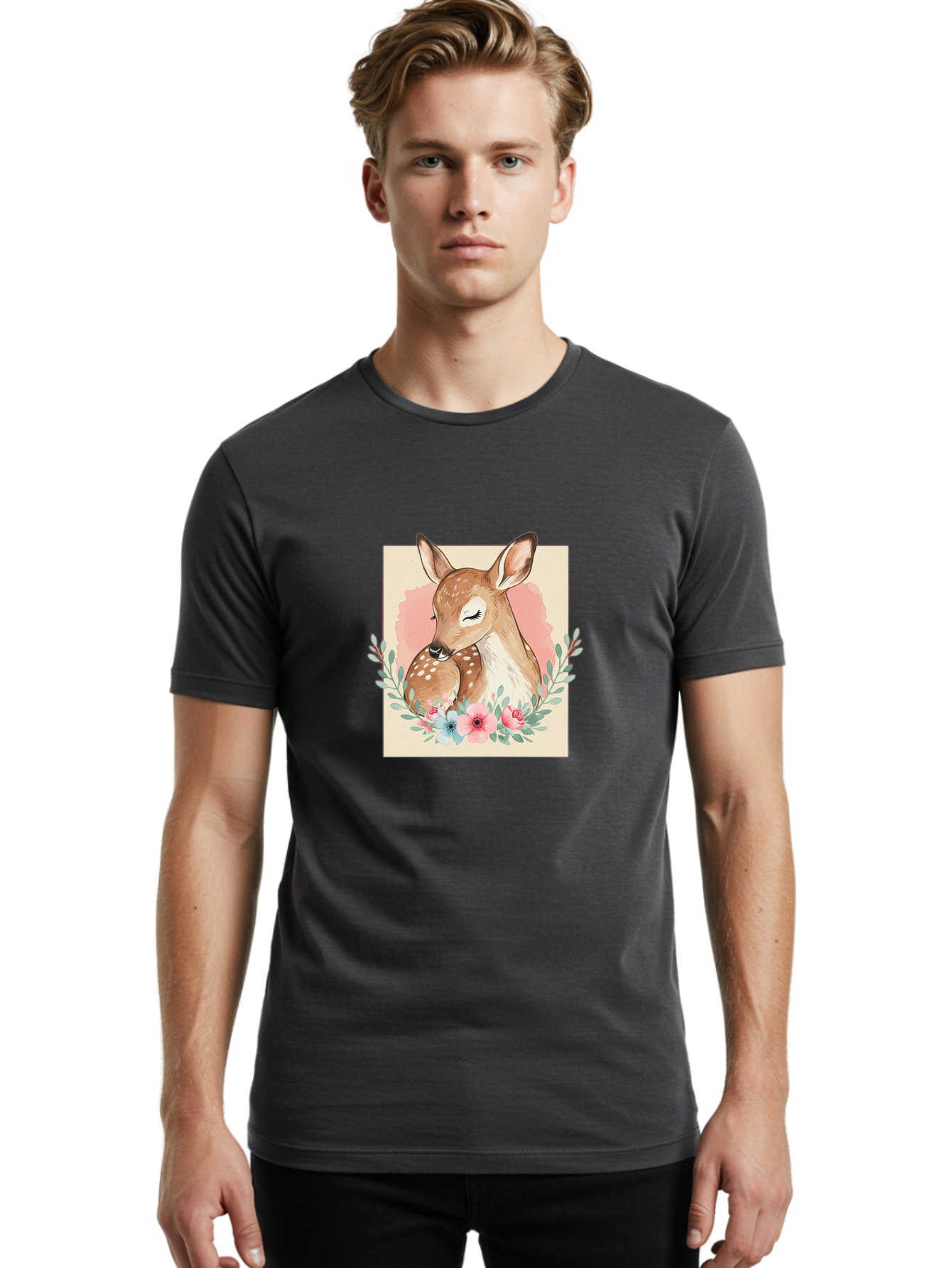 Mother-Deer-And-Fawn Men'S Graphic Tee, 100% Cotton, Comfortable Casual Summer Wear, Machine Washable, Vintage Camera, Old Camera, Antique Camera, Black Camera, Classic Photography, Photography Equipment, Nostalgic Device, Film Camera, Baf234