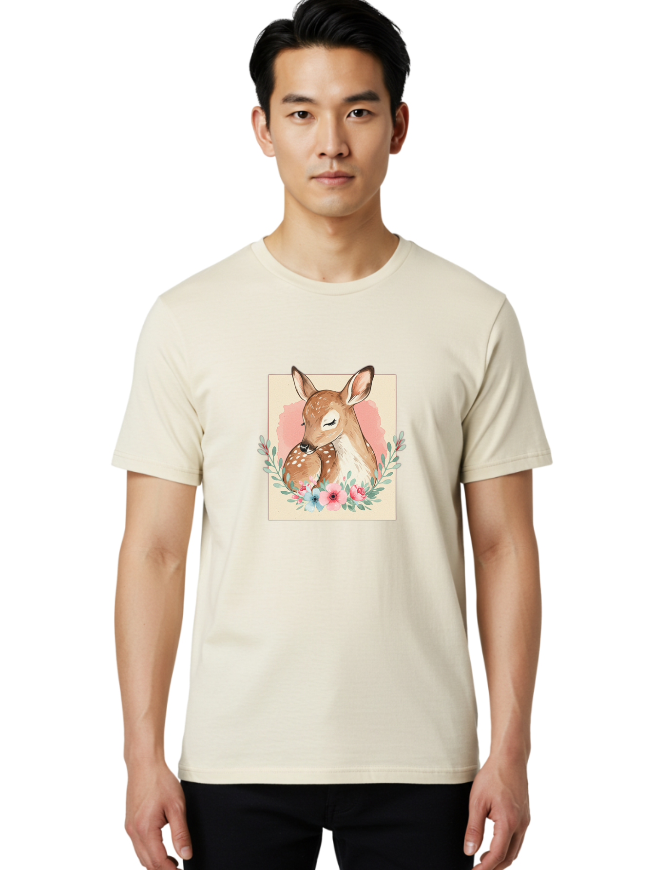Mother-Deer-And-Fawn Men'S Graphic Tee, 100% Cotton, Comfortable Casual Summer Wear, Machine Washable, Vintage Camera, Old Camera, Antique Camera, Black Camera, Classic Photography, Photography Equipment, Nostalgic Device, Film Camera, Baf234
