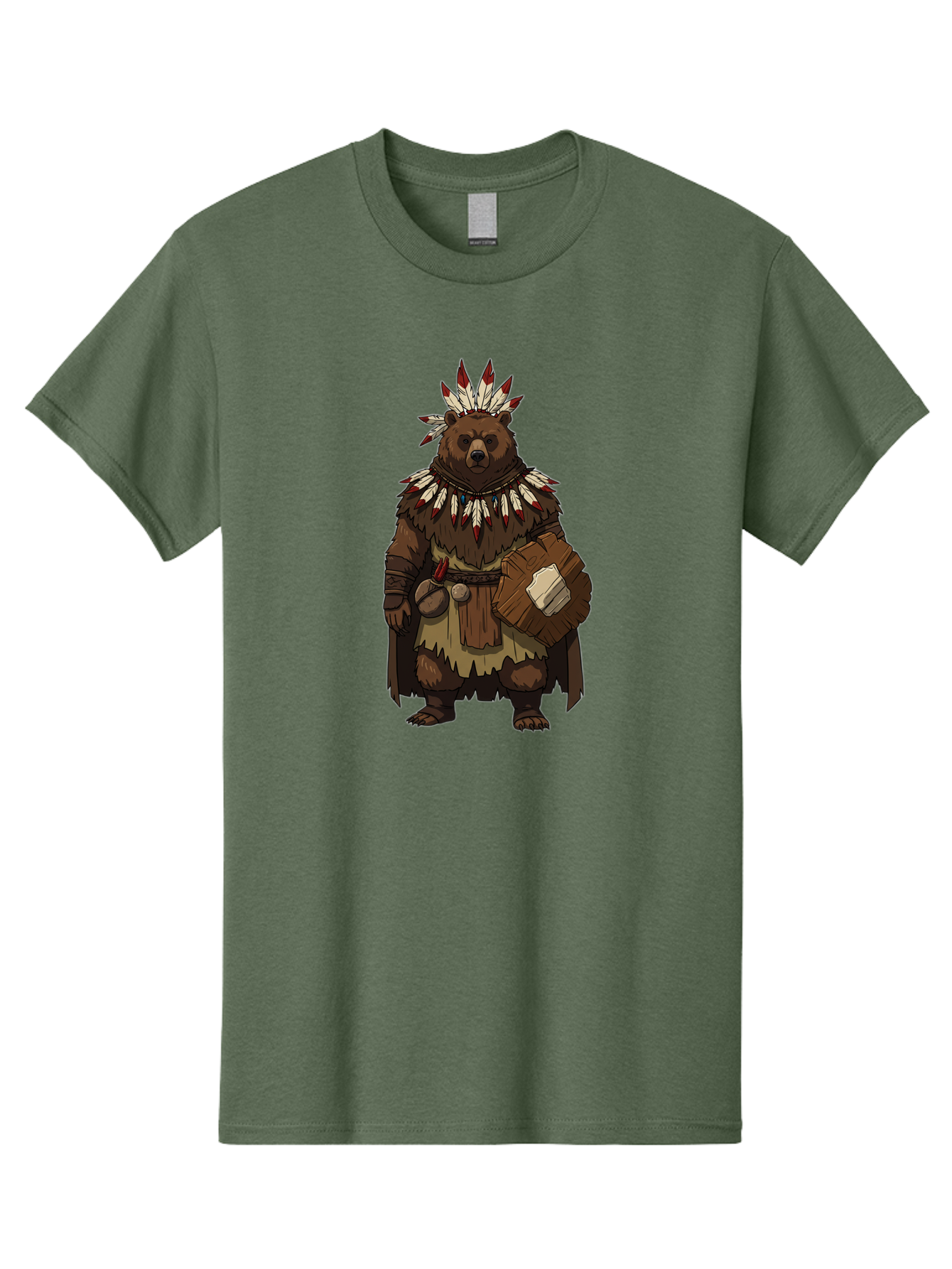 Native-American-Bear-Warrior Men'S Graphic Tee, 100% Cotton, Comfortable Casual Summer Wear, Machine Washable, Vintage Camera, Old Camera, Antique Camera, Black Camera, Classic Photography, Photography Equipment, Nostalgic Device, Film Camera, Baf238