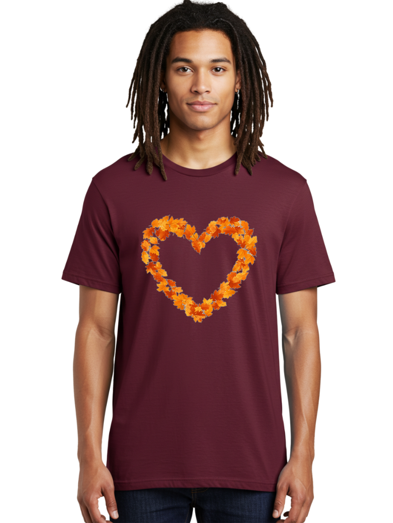 Orange-Leaves-Heart Men'S Graphic Tee, 100% Cotton, Comfortable Casual Summer Wear, Machine Washable, Vintage Camera, Old Camera, Antique Camera, Black Camera, Classic Photography, Photography Equipment, Nostalgic Device, Film Camera, Baf244