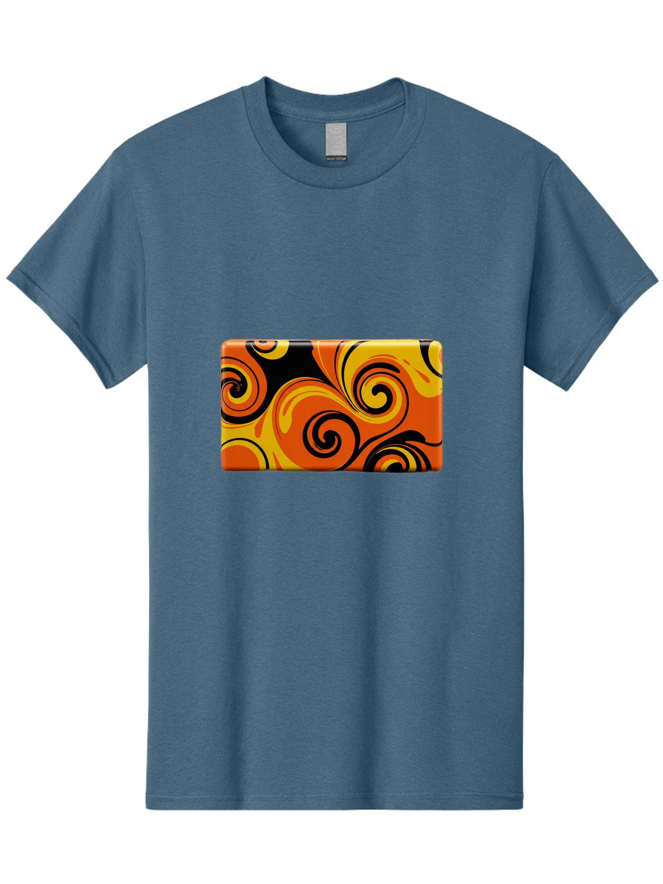 Orange-Swirl-Design Men'S Graphic Tee, 100% Cotton, Comfortable Casual Summer Wear, Machine Washable, Vintage Camera, Old Camera, Antique Camera, Black Camera, Classic Photography, Photography Equipment, Nostalgic Device, Film Camera, Baf245