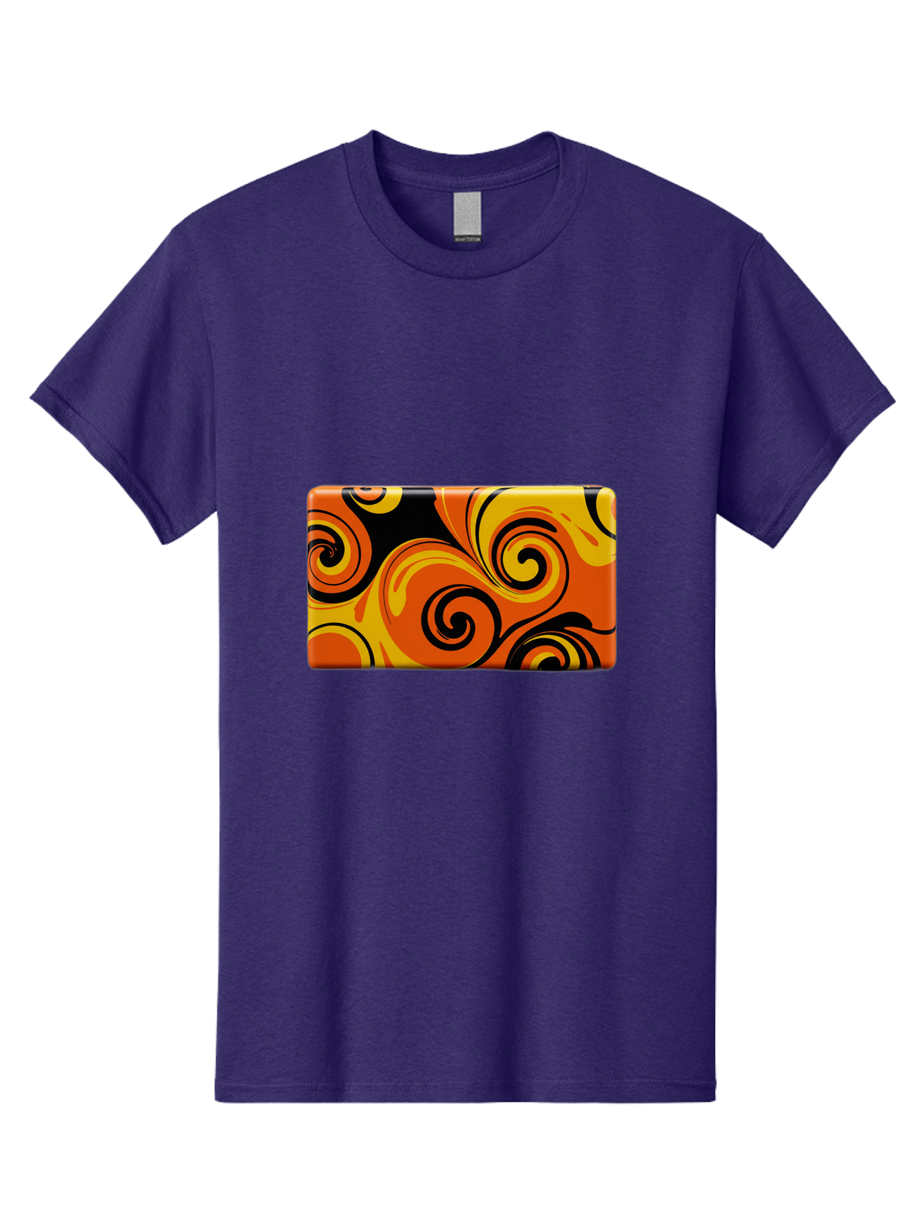 Orange-Swirl-Design Men'S Graphic Tee, 100% Cotton, Comfortable Casual Summer Wear, Machine Washable, Vintage Camera, Old Camera, Antique Camera, Black Camera, Classic Photography, Photography Equipment, Nostalgic Device, Film Camera, Baf245