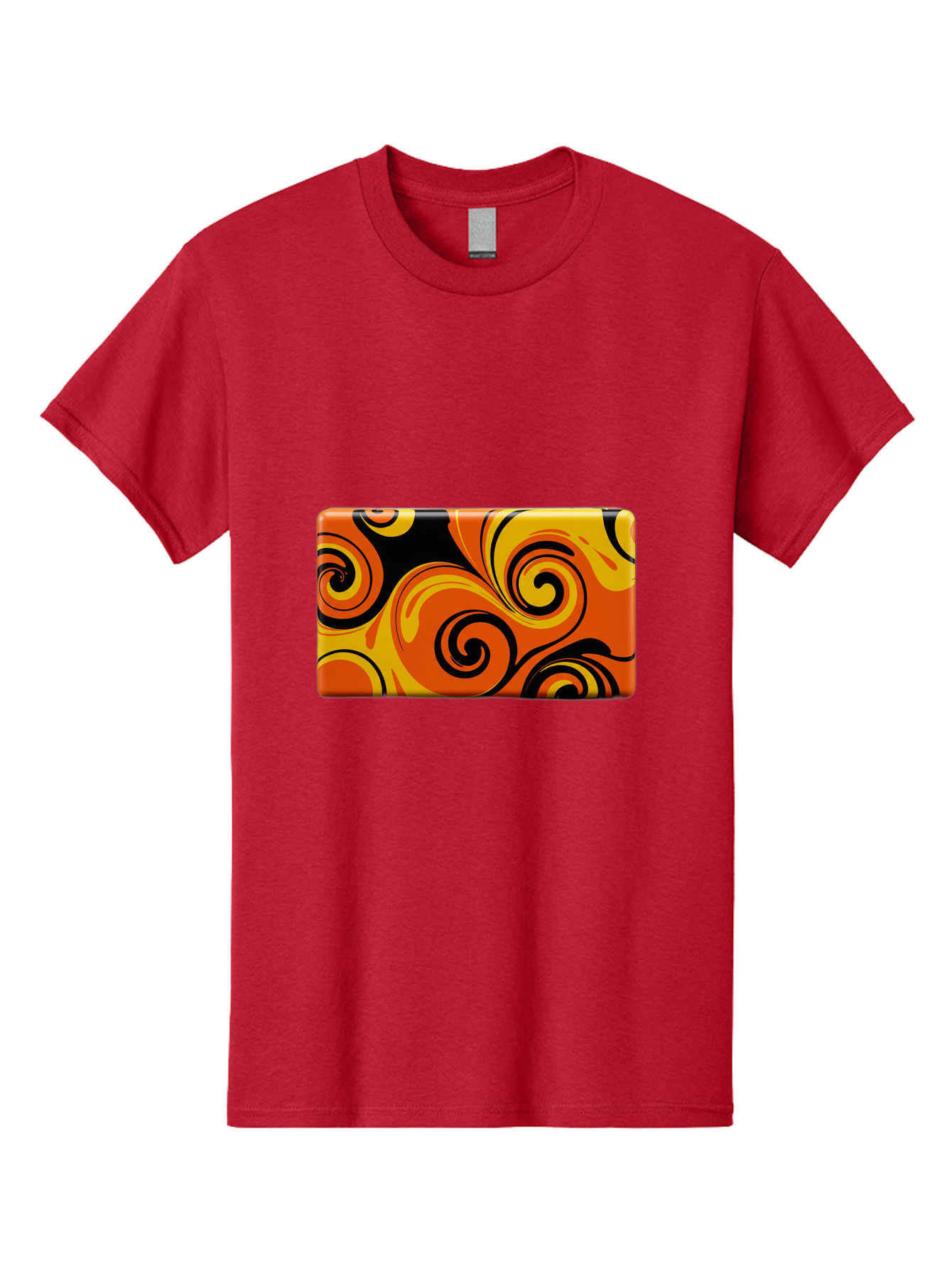 Orange-Swirl-Design Men'S Graphic Tee, 100% Cotton, Comfortable Casual Summer Wear, Machine Washable, Vintage Camera, Old Camera, Antique Camera, Black Camera, Classic Photography, Photography Equipment, Nostalgic Device, Film Camera, Baf245