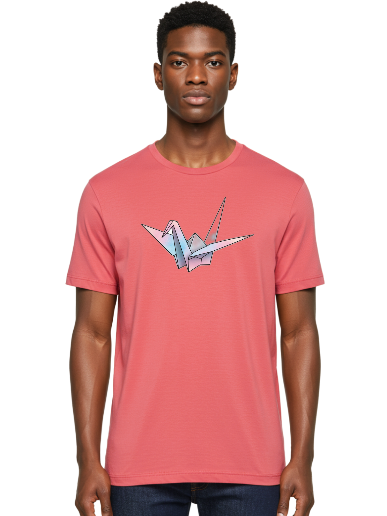 Origami-Crane-2 Men'S Graphic Tee, 100% Cotton, Comfortable Casual Summer Wear, Machine Washable, Vintage Camera, Old Camera, Antique Camera, Black Camera, Classic Photography, Photography Equipment, Nostalgic Device, Film Camera, Camera Art Baf250