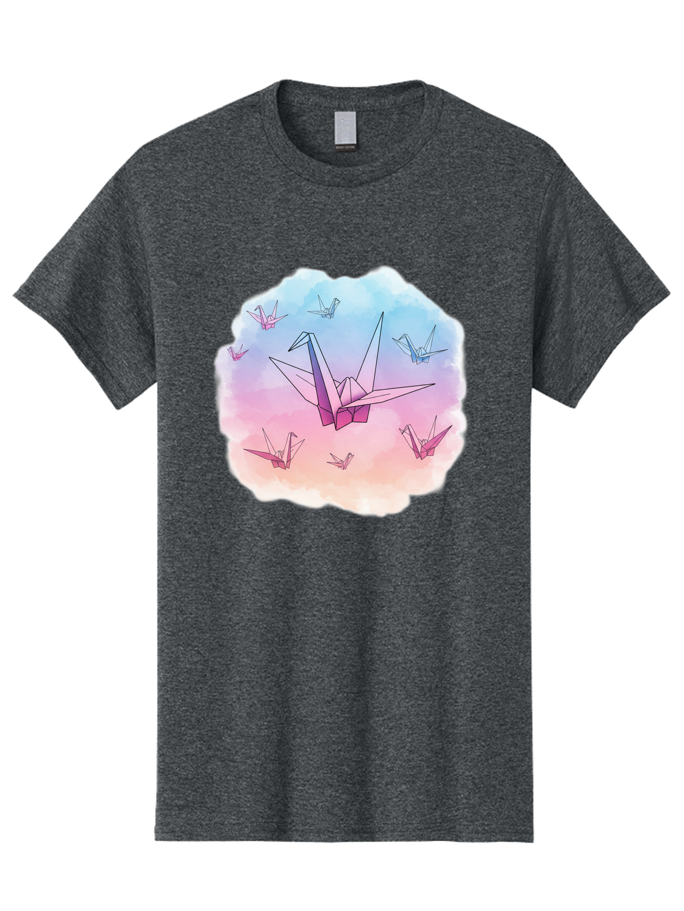 Origami-Cranes-2 Men'S Graphic Tee, 100% Cotton, Comfortable Casual Summer Wear, Machine Washable, Vintage Camera, Old Camera, Antique Camera, Black Camera, Classic Photography, Photography Equipment, Nostalgic Device, Film Camera, Camera Art Baf254