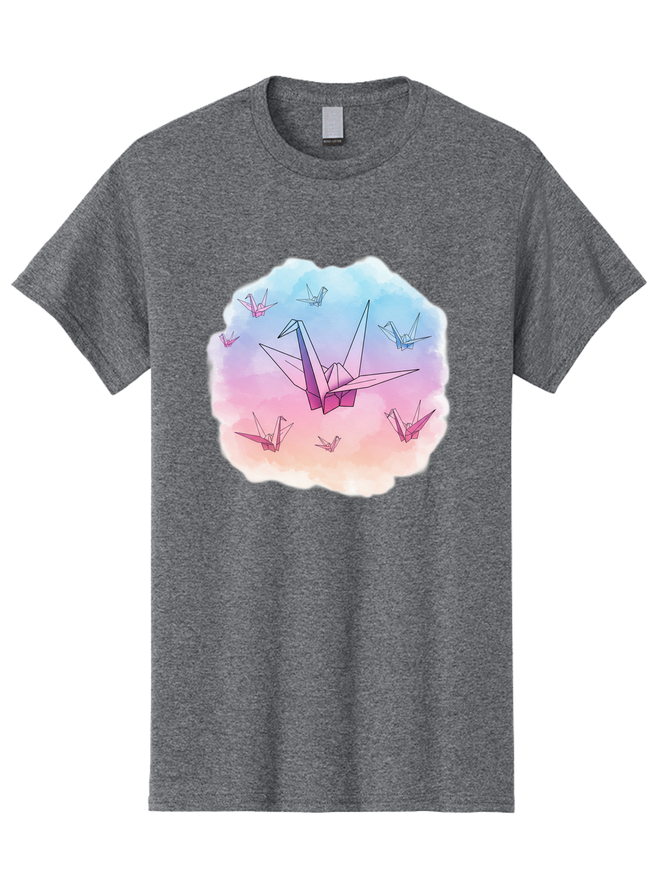 Origami-Cranes-2 Men'S Graphic Tee, 100% Cotton, Comfortable Casual Summer Wear, Machine Washable, Vintage Camera, Old Camera, Antique Camera, Black Camera, Classic Photography, Photography Equipment, Nostalgic Device, Film Camera, Camera Art Baf254