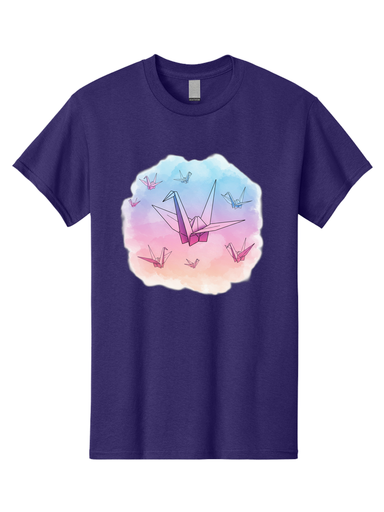 Origami-Cranes-2 Men'S Graphic Tee, 100% Cotton, Comfortable Casual Summer Wear, Machine Washable, Vintage Camera, Old Camera, Antique Camera, Black Camera, Classic Photography, Photography Equipment, Nostalgic Device, Film Camera, Camera Art Baf254