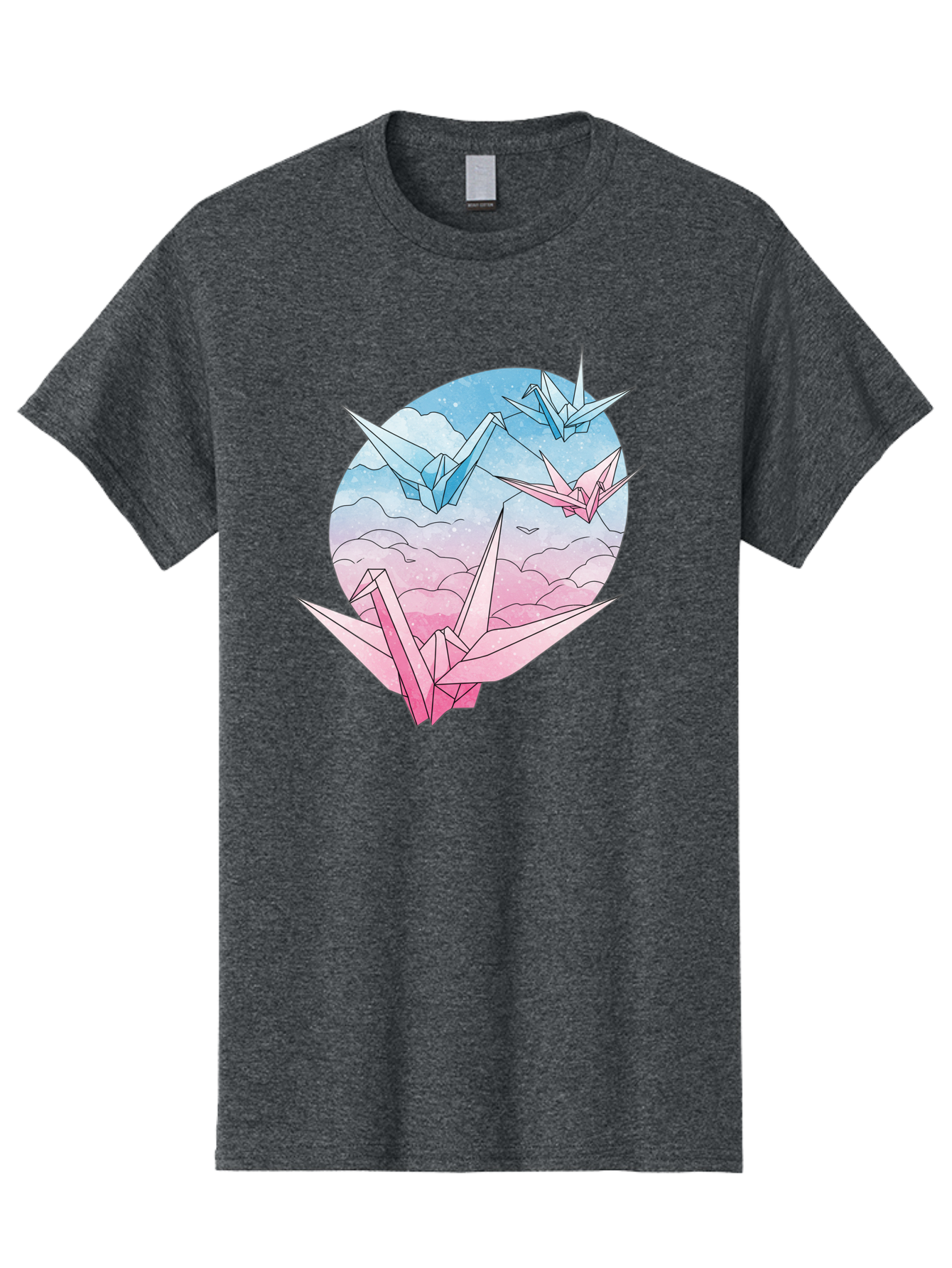 Origami-Cranes-3 Men'S Graphic Tee, 100% Cotton, Comfortable Casual Summer Wear, Machine Washable, Vintage Camera, Old Camera, Antique Camera, Black Camera, Classic Photography, Photography Equipment, Nostalgic Device, Film Camera, Camera Art Baf255
