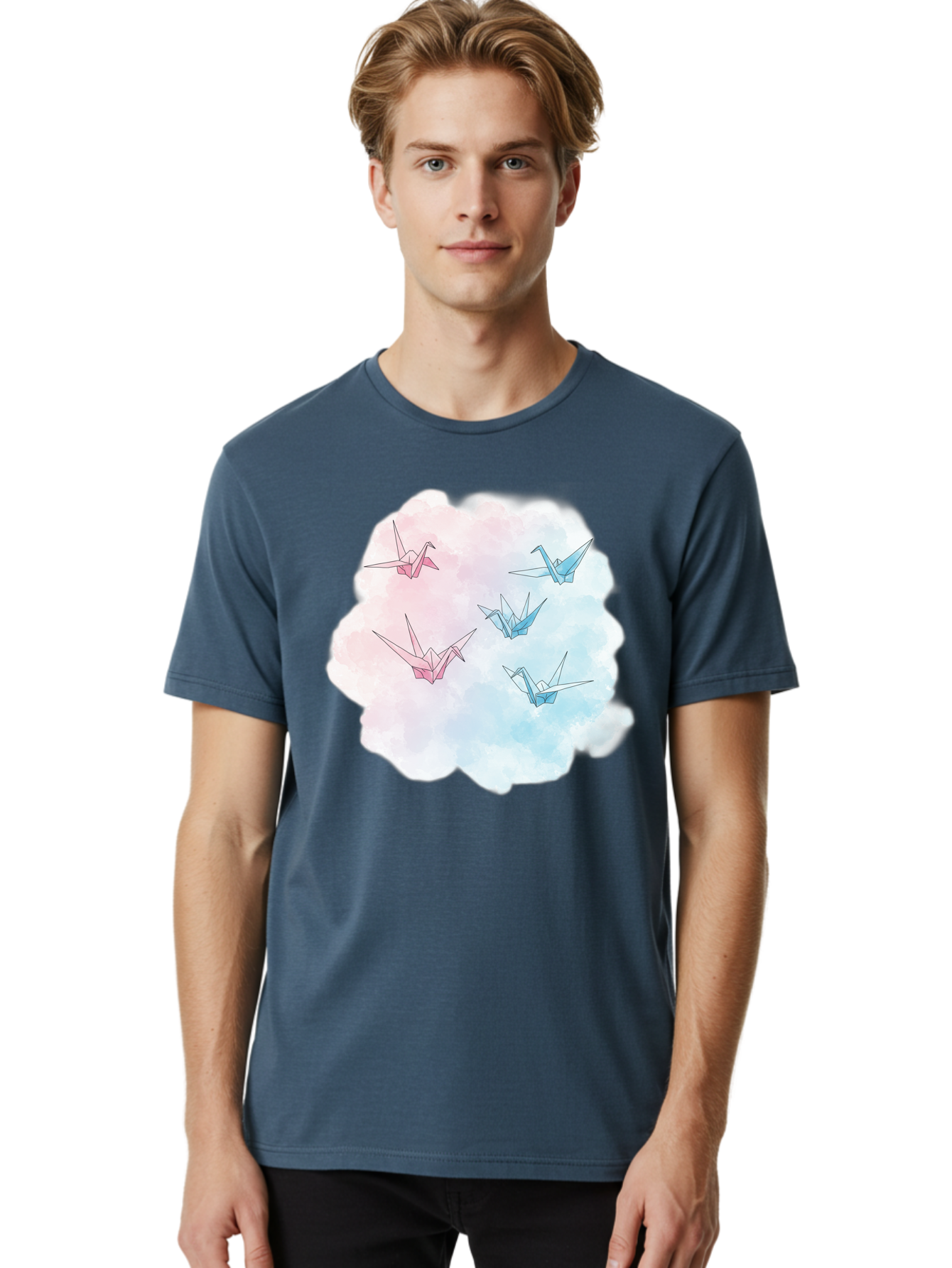 Origami-Cranes-On-Cloud Men'S Graphic Tee, 100% Cotton, Comfortable Casual Summer Wear, Machine Washable, Vintage Camera, Old Camera, Antique Camera, Black Camera, Classic Photography, Photography Equipment, Nostalgic Device, Film Camera, Baf256