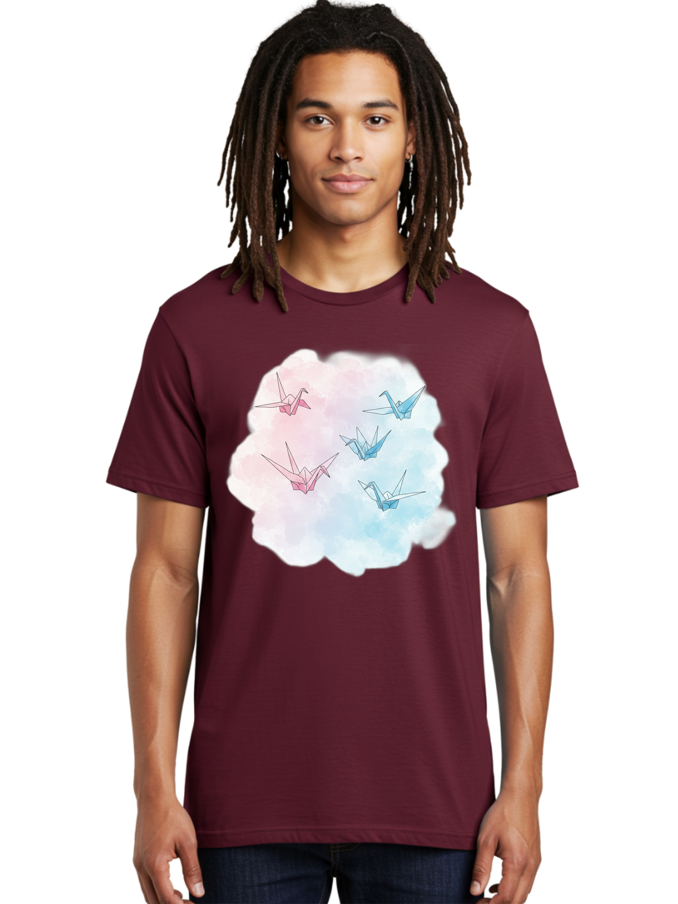 Origami-Cranes-On-Cloud Men'S Graphic Tee, 100% Cotton, Comfortable Casual Summer Wear, Machine Washable, Vintage Camera, Old Camera, Antique Camera, Black Camera, Classic Photography, Photography Equipment, Nostalgic Device, Film Camera, Baf256