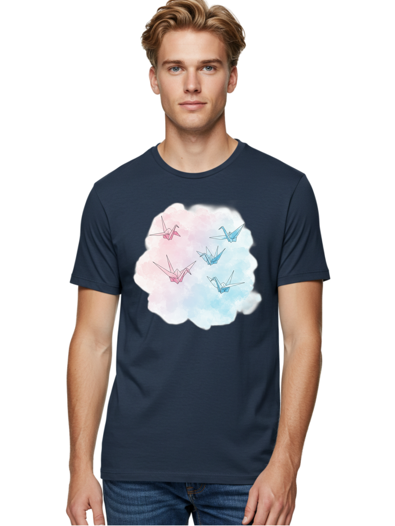 Origami-Cranes-On-Cloud Men'S Graphic Tee, 100% Cotton, Comfortable Casual Summer Wear, Machine Washable, Vintage Camera, Old Camera, Antique Camera, Black Camera, Classic Photography, Photography Equipment, Nostalgic Device, Film Camera, Baf256
