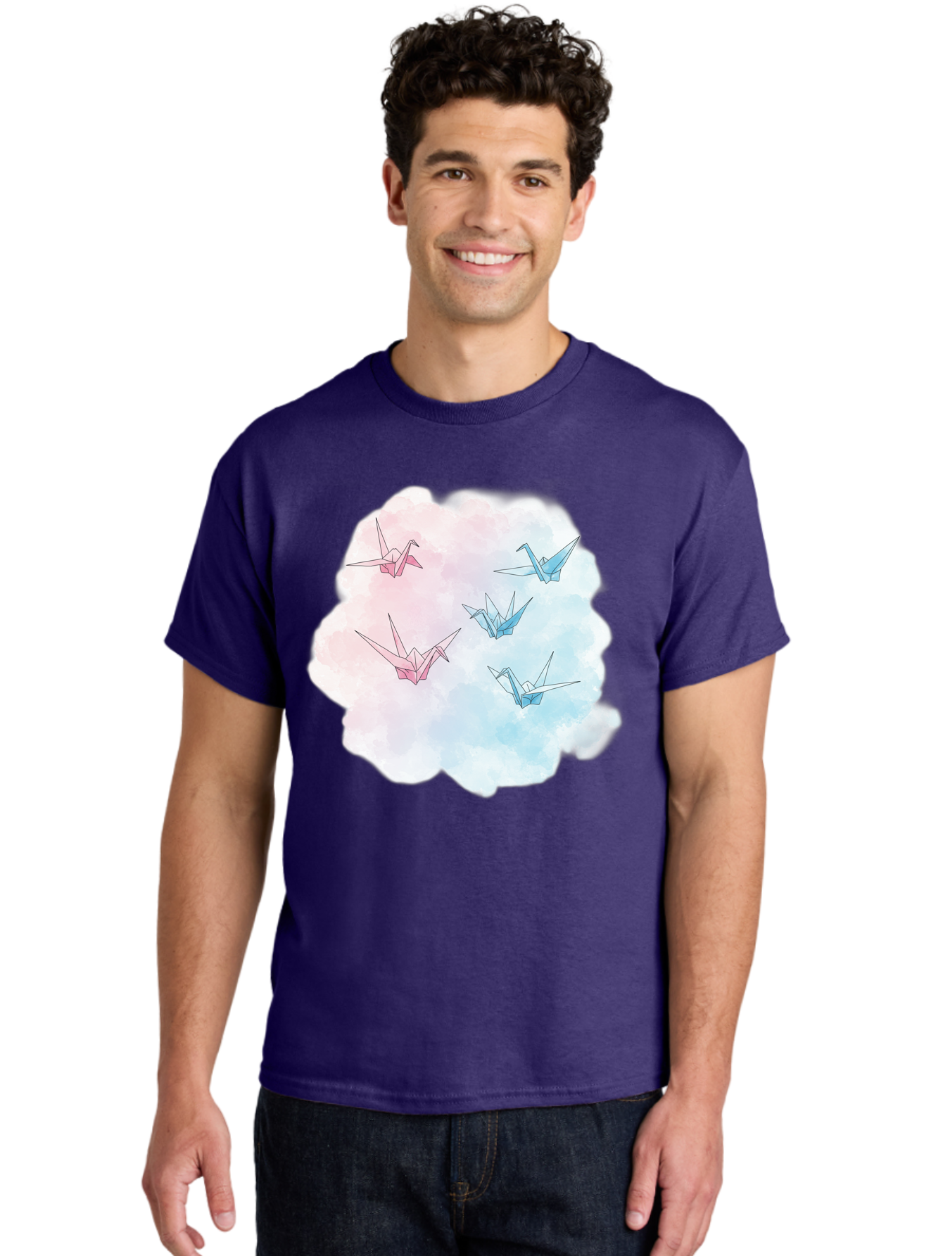 Origami-Cranes-On-Cloud Men'S Graphic Tee, 100% Cotton, Comfortable Casual Summer Wear, Machine Washable, Vintage Camera, Old Camera, Antique Camera, Black Camera, Classic Photography, Photography Equipment, Nostalgic Device, Film Camera, Baf256