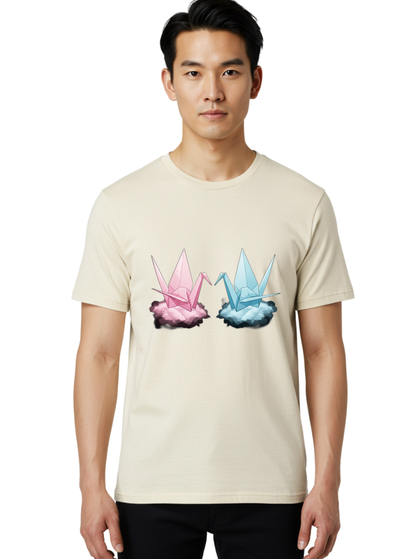 Origami-Cranes Men'S Graphic Tee, 100% Cotton, Comfortable Casual Summer Wear, Machine Washable, Vintage Camera, Old Camera, Antique Camera, Black Camera, Classic Photography, Photography Equipment, Nostalgic Device, Film Camera, Camera Art Baf257