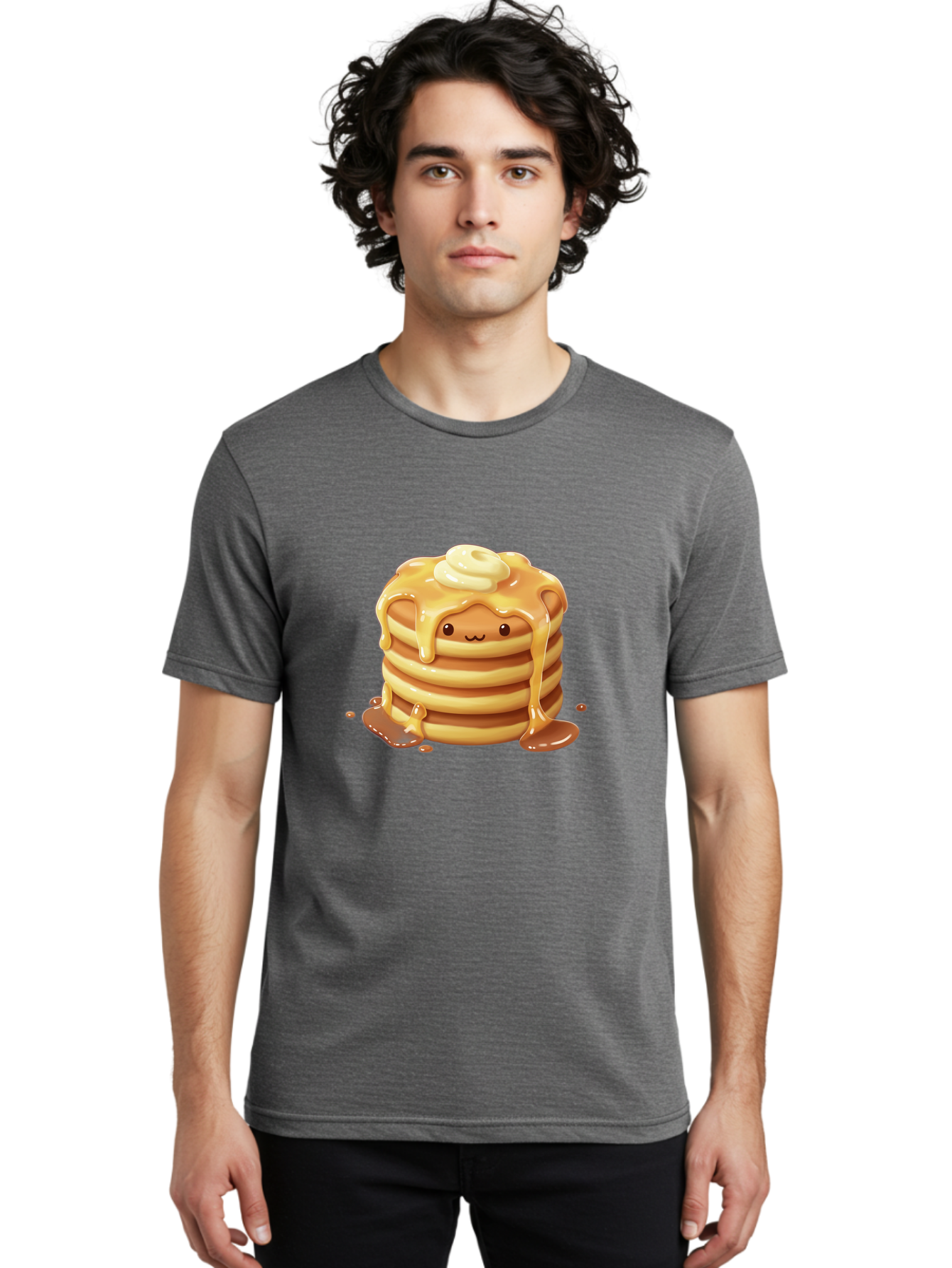Pancakes-With-Syrup-And-Butter Men'S Graphic Tee, 100% Cotton, Comfortable Casual Summer Wear, Machine Washable, Vintage Camera, Old Camera, Antique Camera, Black Camera, Classic Photography, Photography Equipment, Nostalgic Device, Baf258