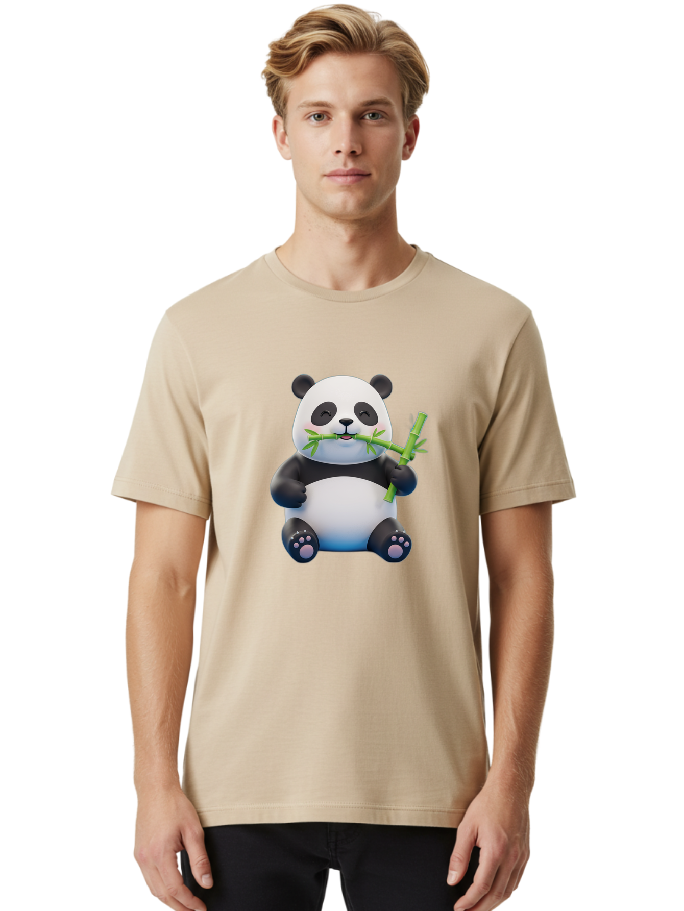 Panda-Eating-Bamboo-1 Men'S Graphic Tee, 100% Cotton, Comfortable Casual Summer Wear, Machine Washable, Vintage Camera, Old Camera, Antique Camera, Black Camera, Classic Photography, Photography Equipment, Nostalgic Device, Film Camera, Baf273