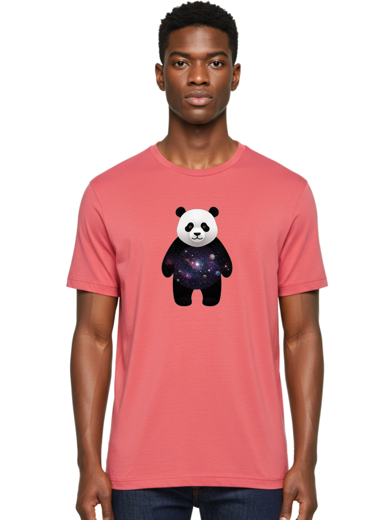 Panda-Galaxy-1 Men'S Graphic Tee, 100% Cotton, Comfortable Casual Summer Wear, Machine Washable, Vintage Camera, Old Camera, Antique Camera, Black Camera, Classic Photography, Photography Equipment, Nostalgic Device, Film Camera, Camera Art Baf289