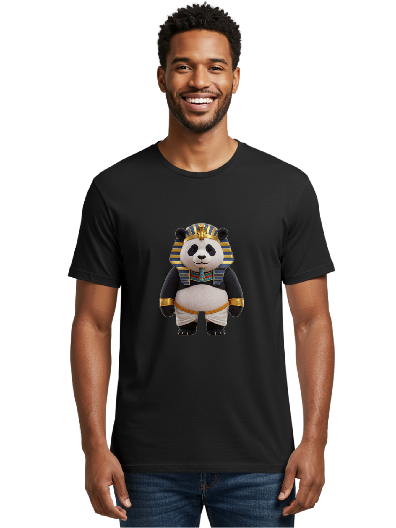 Panda-Pharaoh-6 Men'S Graphic Tee, 100% Cotton, Comfortable Casual Summer Wear, Machine Washable, Vintage Camera, Old Camera, Antique Camera, Black Camera, Classic Photography, Photography Equipment, Nostalgic Device, Film Camera, Camera Art Baf308