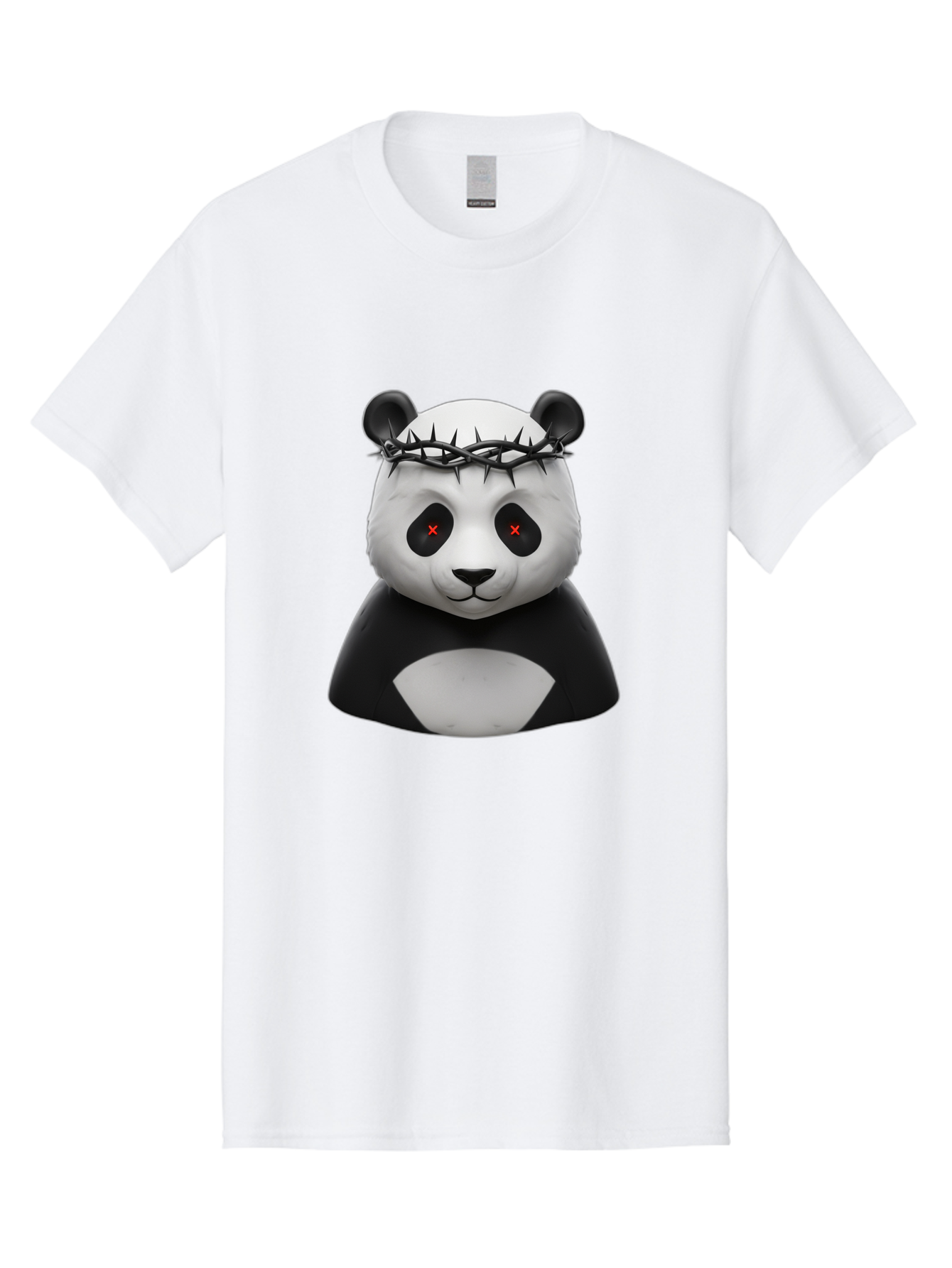 Panda-With-Crown-Of-Thorns-2 Men'S Graphic Tee, 100% Cotton, Comfortable Casual Summer Wear, Machine Washable, Vintage Camera, Old Camera, Antique Camera, Black Camera, Classic Photography, Photography Equipment, Nostalgic Device, Film Camera, Baf332