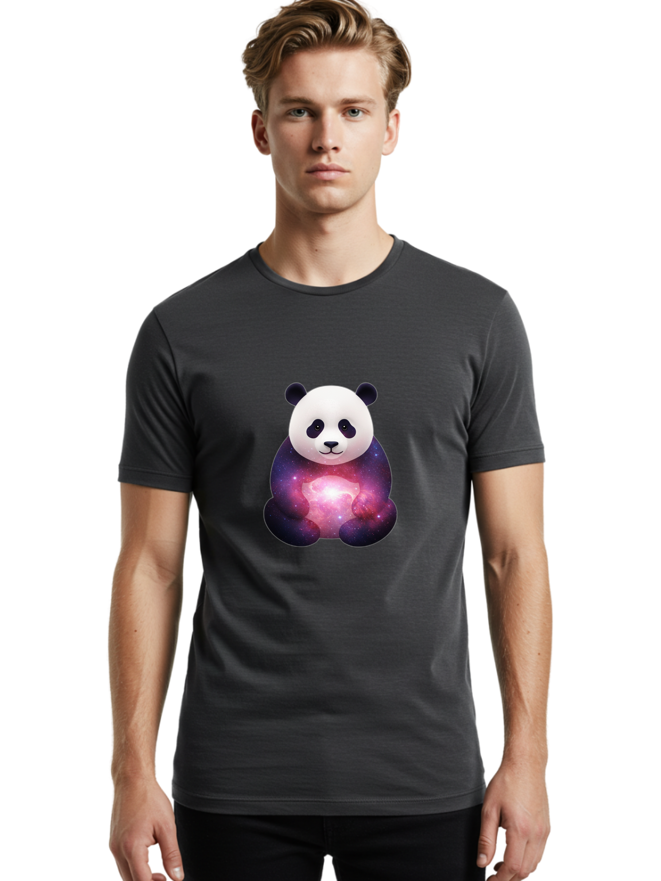 Panda-With-Galaxy Men'S Graphic Tee, 100% Cotton, Comfortable Casual Summer Wear, Machine Washable, Vintage Camera, Old Camera, Antique Camera, Black Camera, Classic Photography, Photography Equipment, Nostalgic Device, Film Camera, Camera Art Baf335