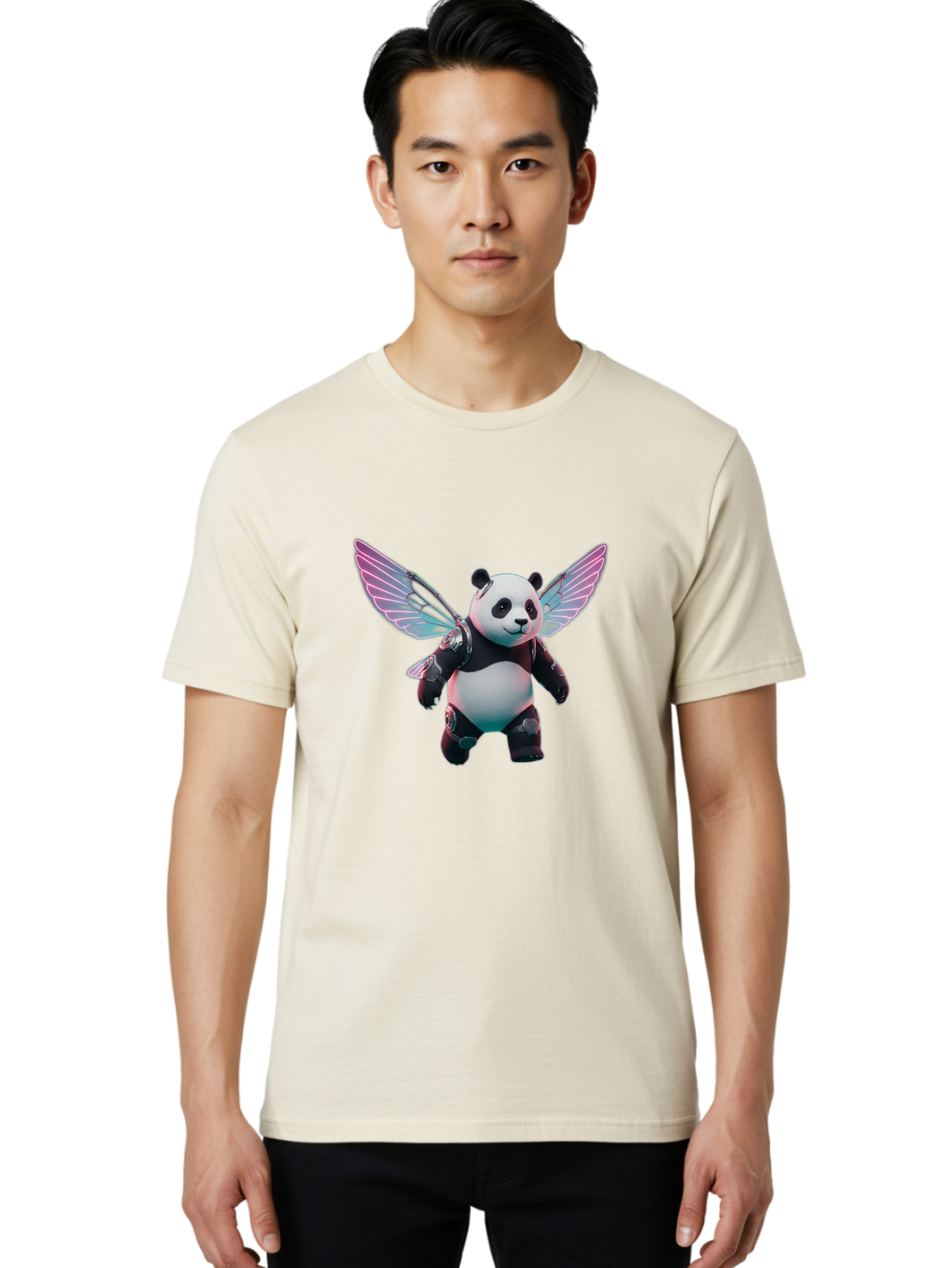 Panda-With-Wings Men'S Graphic Tee, 100% Cotton, Comfortable Casual Summer Wear, Machine Washable, Vintage Camera, Old Camera, Antique Camera, Black Camera, Classic Photography, Photography Equipment, Nostalgic Device, Film Camera, Camera Art Baf341
