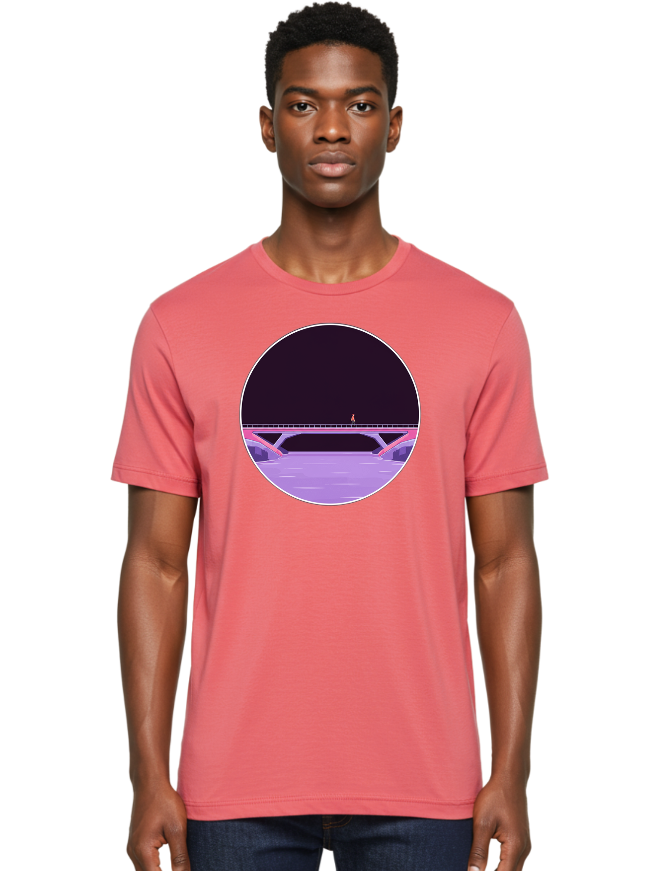 Person-On-Bridge Men'S Graphic Tee, 100% Cotton, Comfortable Casual Summer Wear, Machine Washable, Vintage Camera, Old Camera, Antique Camera, Black Camera, Classic Photography, Photography Equipment, Nostalgic Device, Film Camera, Camera Art Baf345
