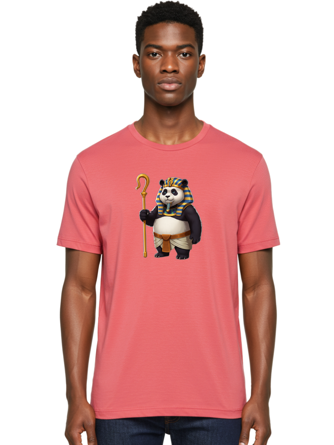 Pharaoh-Panda-1 Men'S Graphic Tee, 100% Cotton, Comfortable Casual Summer Wear, Machine Washable, Vintage Camera, Old Camera, Antique Camera, Black Camera, Classic Photography, Photography Equipment, Nostalgic Device, Film Camera, Camera Art Baf346