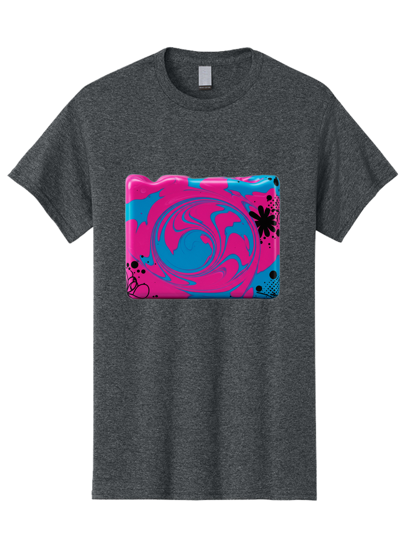 Pink-Blue-Swirl Men'S Graphic Tee, 100% Cotton, Comfortable Casual Summer Wear, Machine Washable, Vintage Camera, Old Camera, Antique Camera, Black Camera, Classic Photography, Photography Equipment, Nostalgic Device, Film Camera, Camera Art Baf349