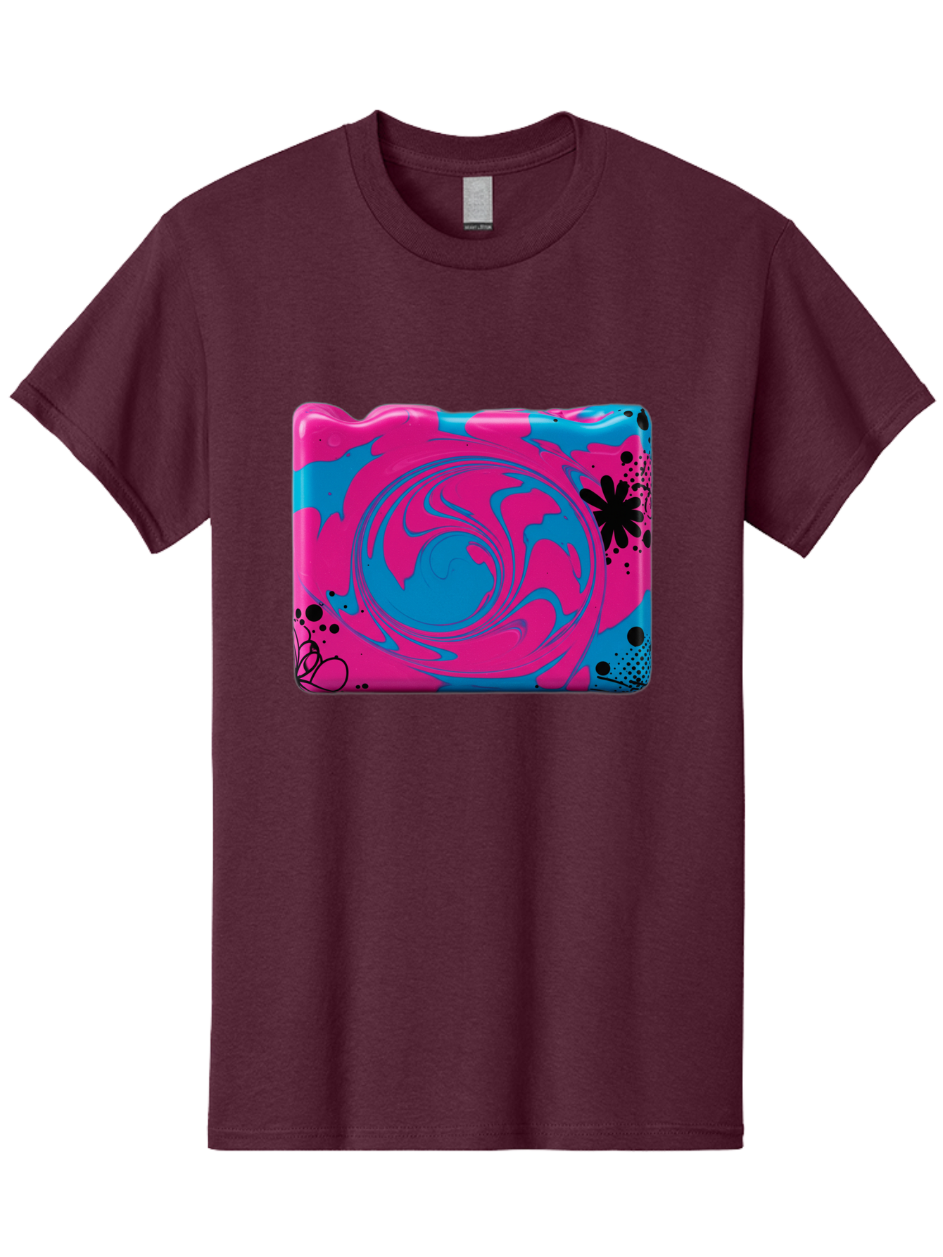 Pink-Blue-Swirl Men'S Graphic Tee, 100% Cotton, Comfortable Casual Summer Wear, Machine Washable, Vintage Camera, Old Camera, Antique Camera, Black Camera, Classic Photography, Photography Equipment, Nostalgic Device, Film Camera, Camera Art Baf349