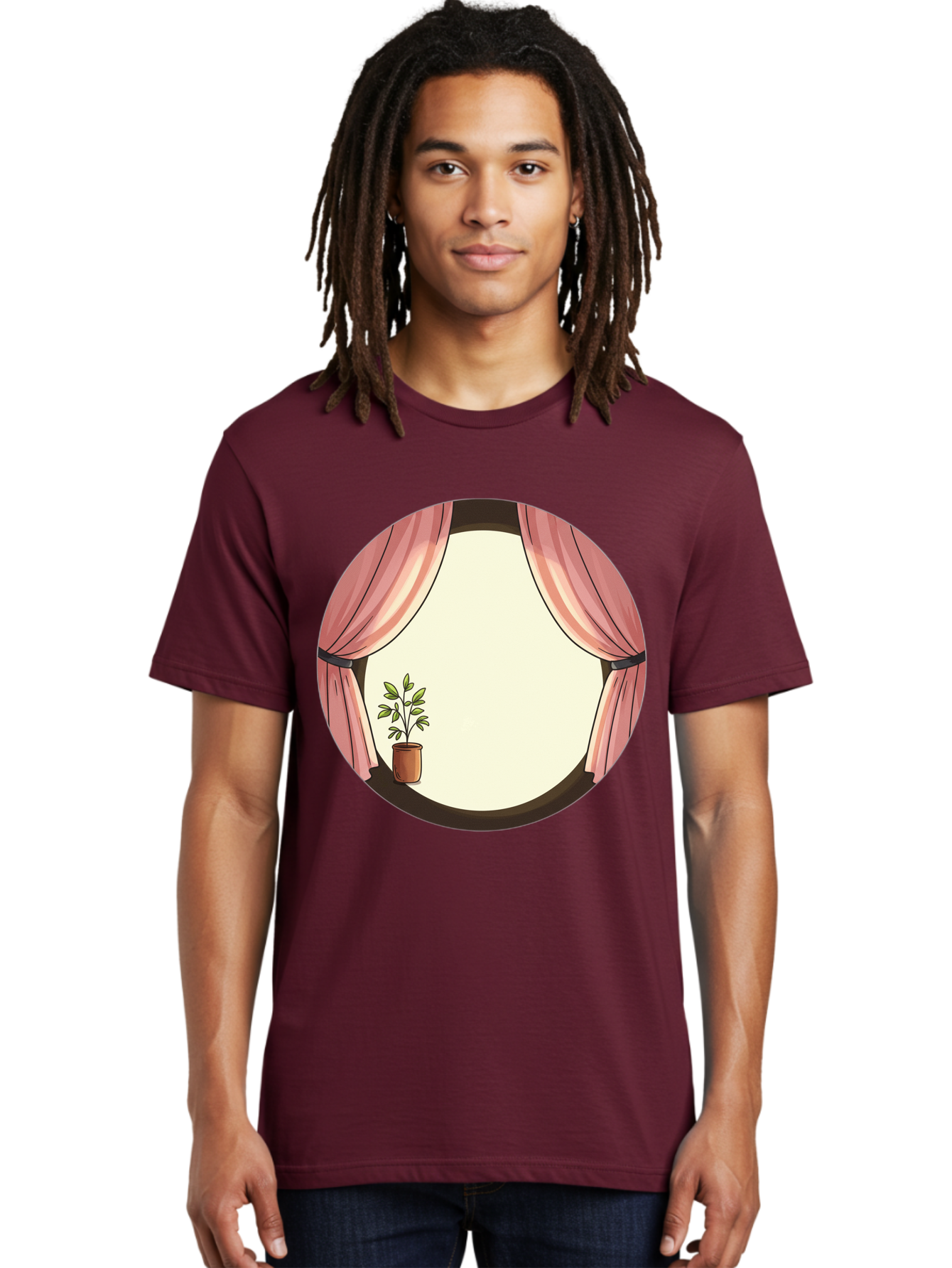 Pink-Curtain-Potted-Plant Men'S Graphic Tee, 100% Cotton, Comfortable Casual Summer Wear, Machine Washable, Vintage Camera, Old Camera, Antique Camera, Black Camera, Classic Photography, Photography Equipment, Nostalgic Device, Film Camera, Baf350