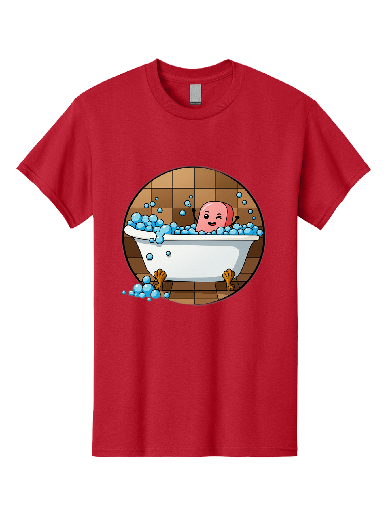 Pink-Head-In-White-Bathtub Men'S Graphic Tee, 100% Cotton, Comfortable Casual Summer Wear, Machine Washable, Vintage Camera, Old Camera, Antique Camera, Black Camera, Classic Photography, Photography Equipment, Nostalgic Device, Film Camera, Baf352