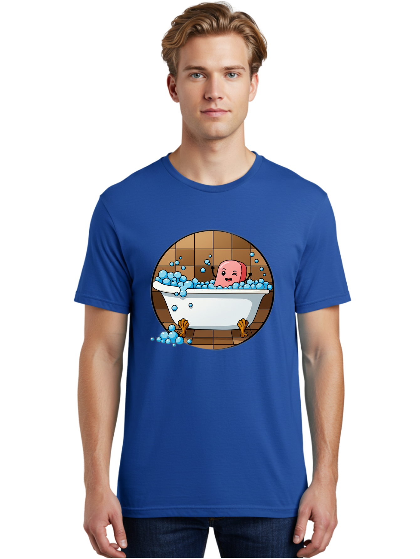 Pink-Head-In-White-Bathtub Men'S Graphic Tee, 100% Cotton, Comfortable Casual Summer Wear, Machine Washable, Vintage Camera, Old Camera, Antique Camera, Black Camera, Classic Photography, Photography Equipment, Nostalgic Device, Film Camera, Baf352