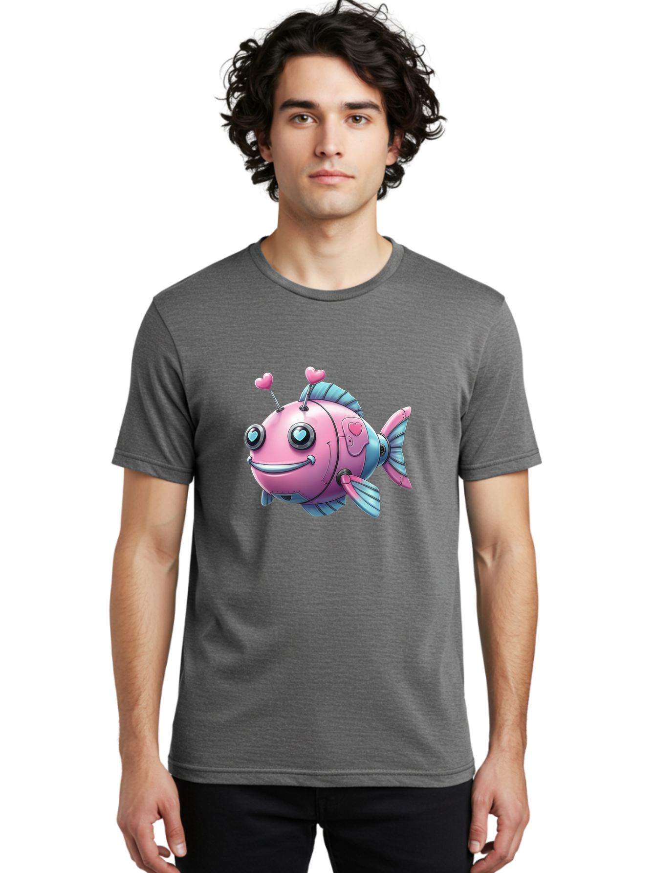 Pink-Robot-Fish Men'S Graphic Tee, 100% Cotton, Comfortable Casual Summer Wear, Machine Washable, Vintage Camera, Old Camera, Antique Camera, Black Camera, Classic Photography, Photography Equipment, Nostalgic Device, Film Camera, Camera Art Baf354