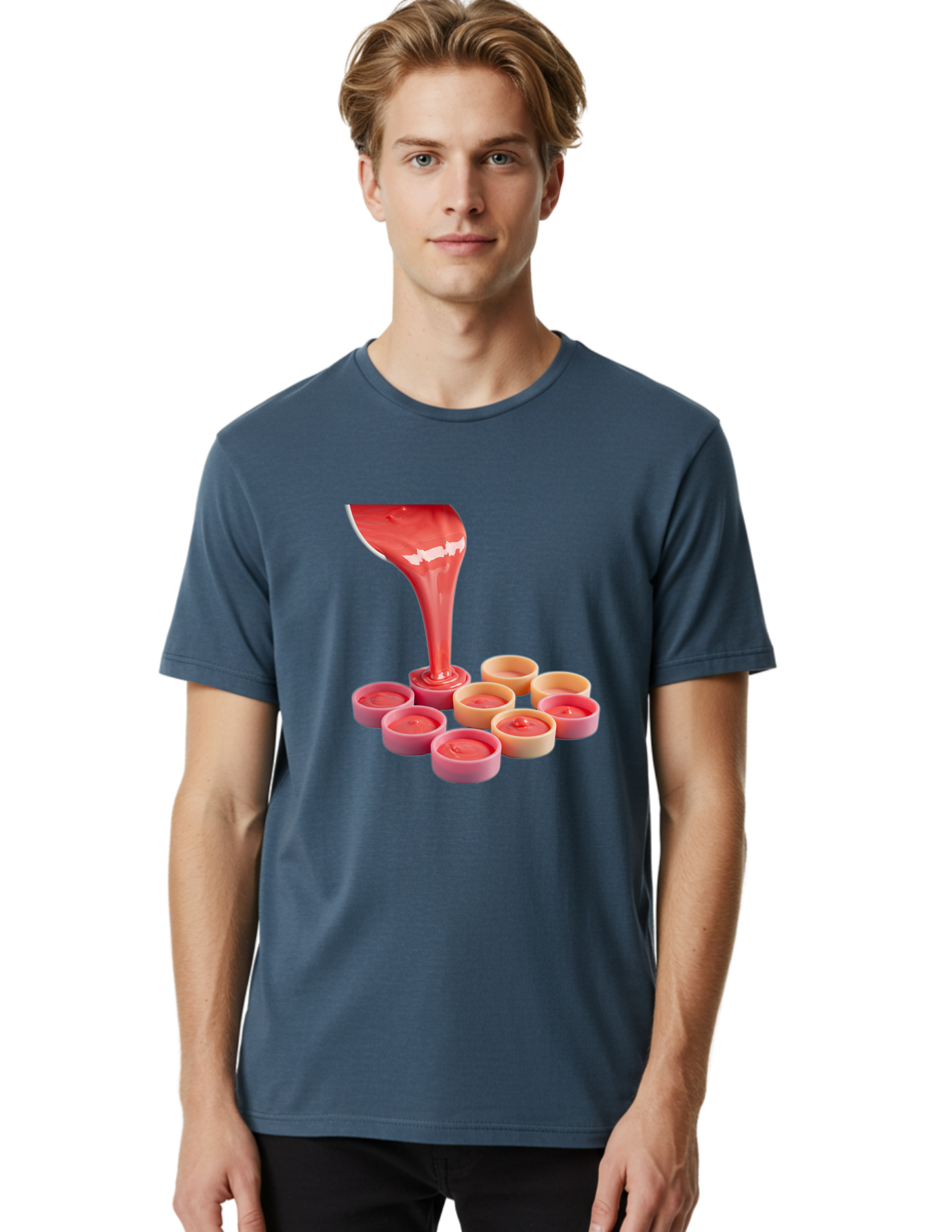 Pink-Sauce-Pouring-Into-Containers Men'S Graphic Tee, 100% Cotton, Comfortable Casual Summer Wear, Machine Washable, Vintage Camera, Old Camera, Antique Camera, Black Camera, Classic Photography, Photography Equipment, Nostalgic Device, Baf355