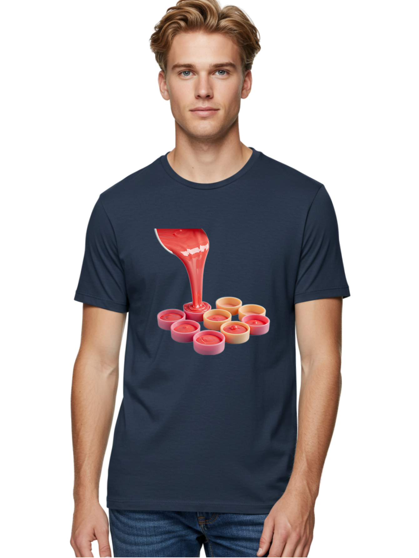 Pink-Sauce-Pouring-Into-Containers Men'S Graphic Tee, 100% Cotton, Comfortable Casual Summer Wear, Machine Washable, Vintage Camera, Old Camera, Antique Camera, Black Camera, Classic Photography, Photography Equipment, Nostalgic Device, Baf355