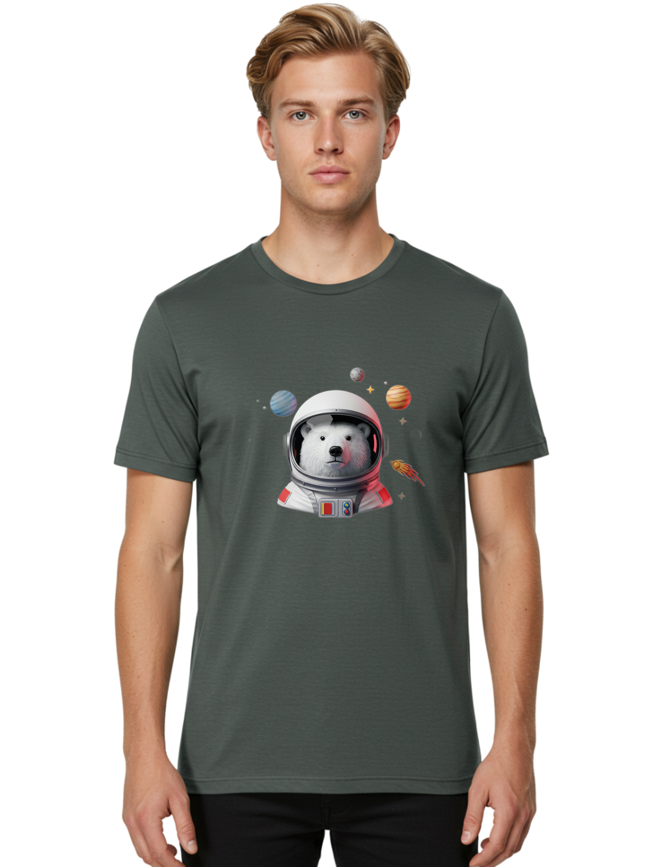 Polar-Bear-Astronaut-4 Men'S Graphic Tee, 100% Cotton, Comfortable Casual Summer Wear, Machine Washable, Vintage Camera, Old Camera, Antique Camera, Black Camera, Classic Photography, Photography Equipment, Nostalgic Device, Film Camera, Baf385