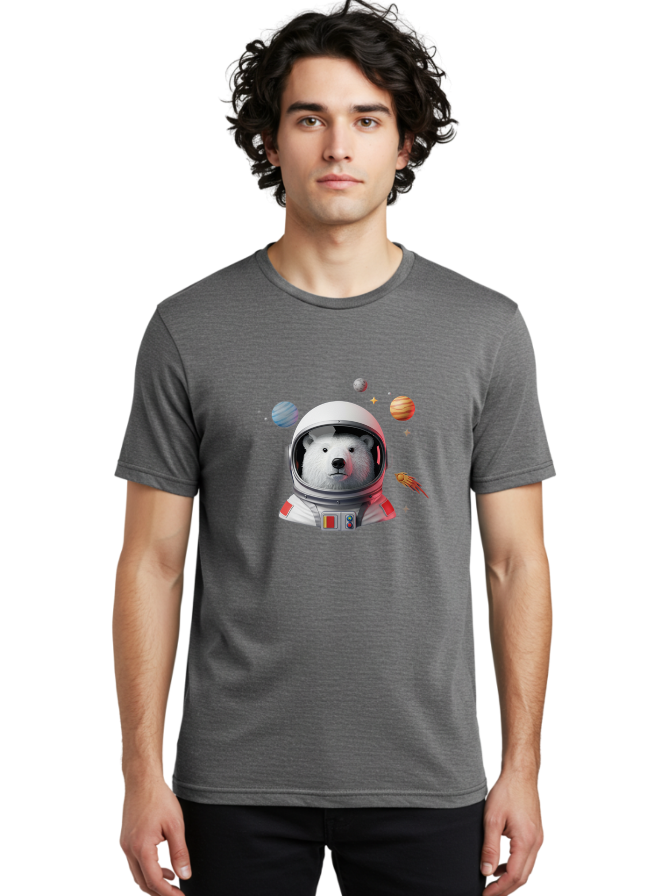 Polar-Bear-Astronaut-4 Men'S Graphic Tee, 100% Cotton, Comfortable Casual Summer Wear, Machine Washable, Vintage Camera, Old Camera, Antique Camera, Black Camera, Classic Photography, Photography Equipment, Nostalgic Device, Film Camera, Baf385