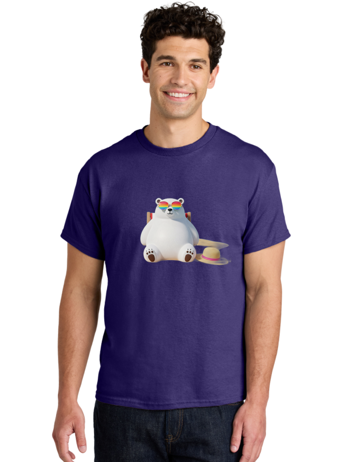 Polar-Bear-In-Sunglasses Men'S Graphic Tee, 100% Cotton, Comfortable Casual Summer Wear, Machine Washable, Vintage Camera, Old Camera, Antique Camera, Black Camera, Classic Photography, Photography Equipment, Nostalgic Device, Film Camera, Baf403