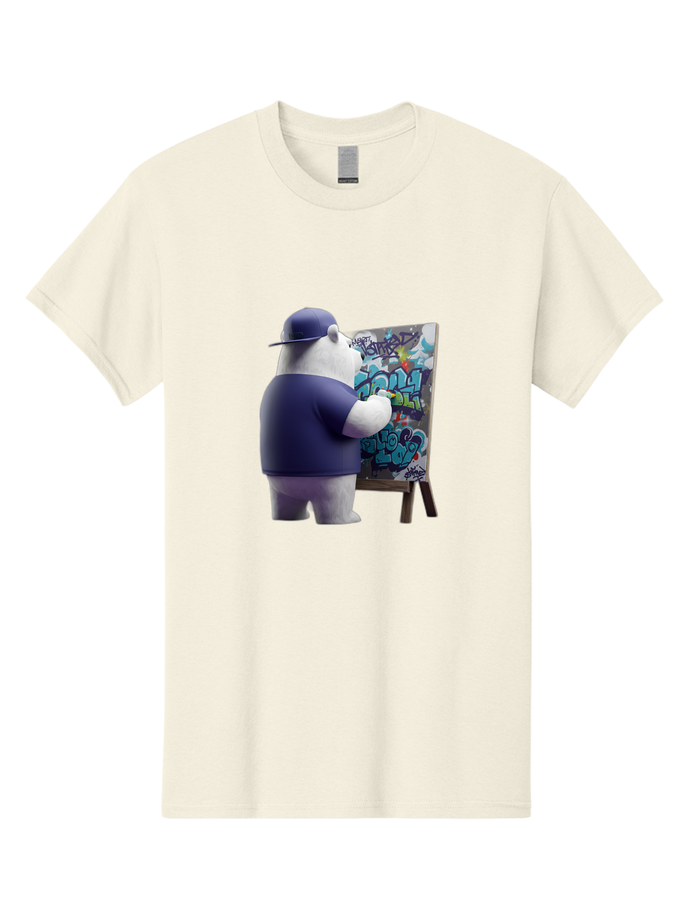 Polar-Bear-Painting-Graffiti Men'S Graphic Tee, 100% Cotton, Comfortable Casual Summer Wear, Machine Washable, Vintage Camera, Old Camera, Antique Camera, Black Camera, Classic Photography, Photography Equipment, Nostalgic Device, Film Camera, Baf406
