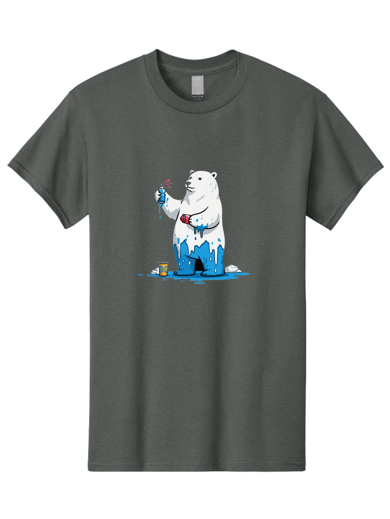 Polar-Bear-Painting Men'S Graphic Tee, 100% Cotton, Comfortable Casual Summer Wear, Machine Washable, Vintage Camera, Old Camera, Antique Camera, Black Camera, Classic Photography, Photography Equipment, Nostalgic Device, Film Camera, Baf407