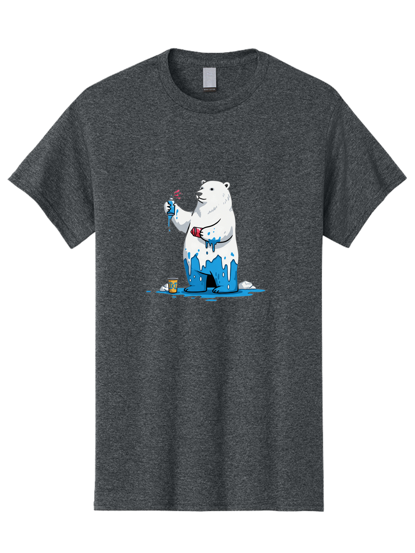 Polar-Bear-Painting Men'S Graphic Tee, 100% Cotton, Comfortable Casual Summer Wear, Machine Washable, Vintage Camera, Old Camera, Antique Camera, Black Camera, Classic Photography, Photography Equipment, Nostalgic Device, Film Camera, Baf407