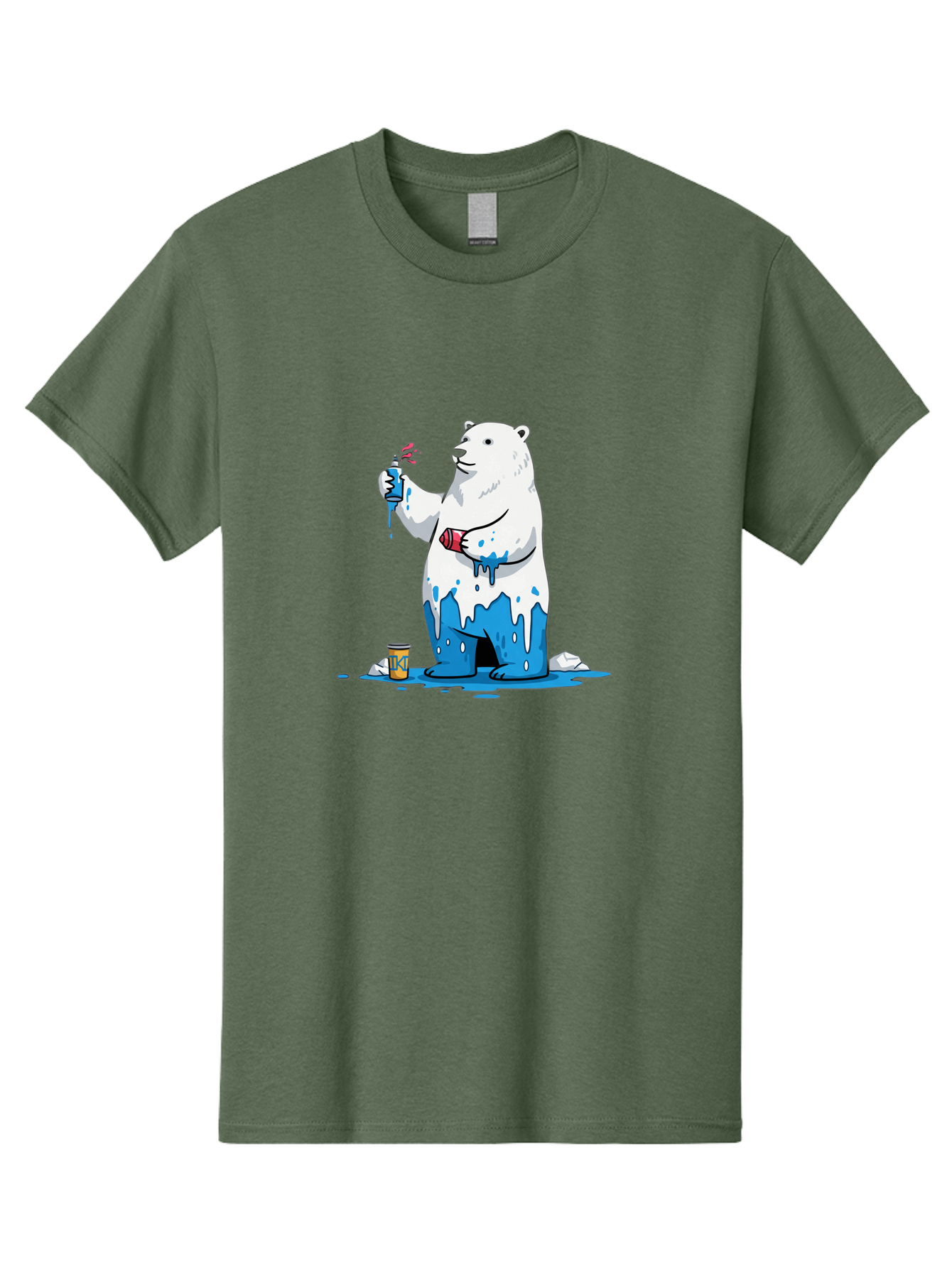 Polar-Bear-Painting Men'S Graphic Tee, 100% Cotton, Comfortable Casual Summer Wear, Machine Washable, Vintage Camera, Old Camera, Antique Camera, Black Camera, Classic Photography, Photography Equipment, Nostalgic Device, Film Camera, Baf407